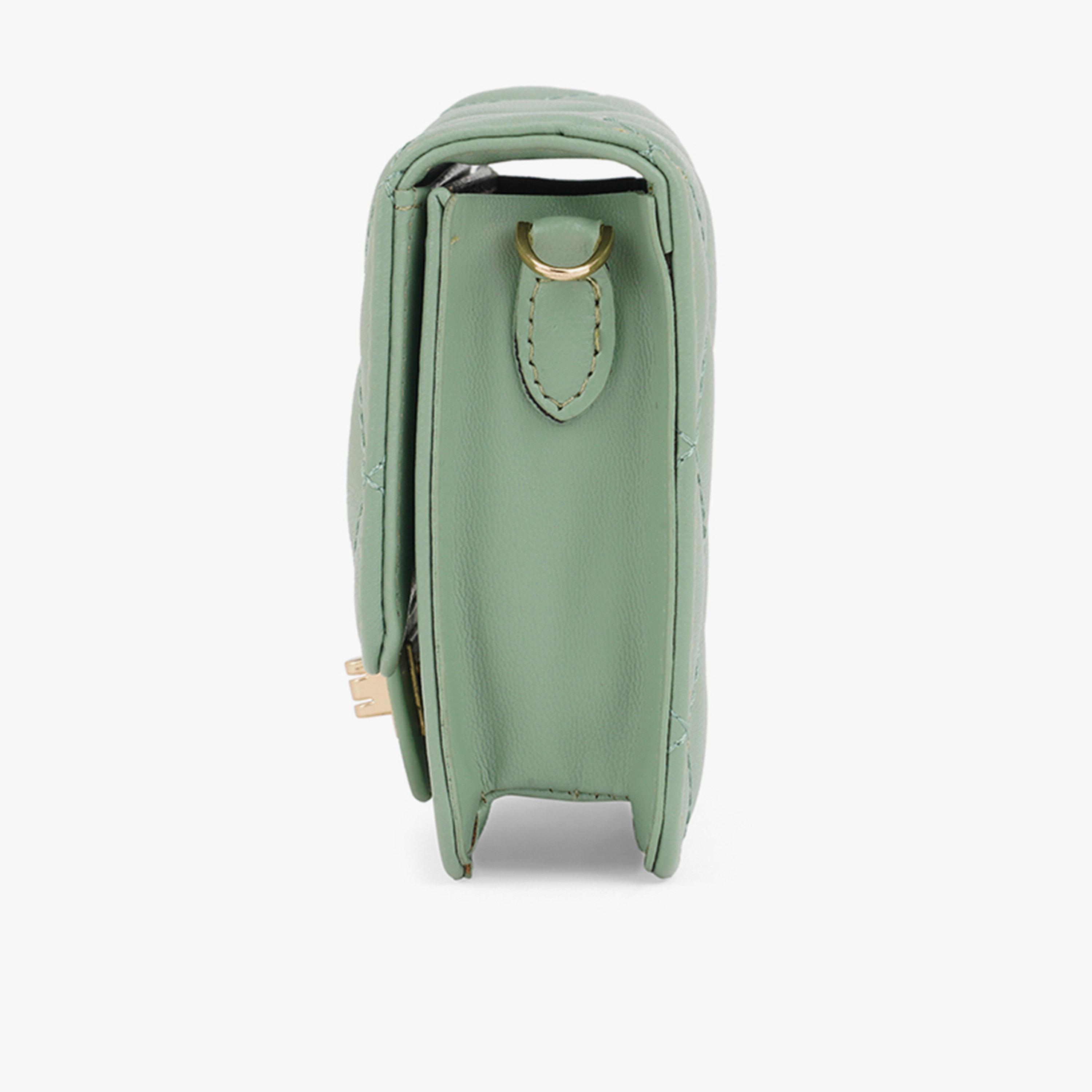 Globus X Styli Green Puffed Quilted Sling Bag-women-bagsandwallets-handbags-image-4