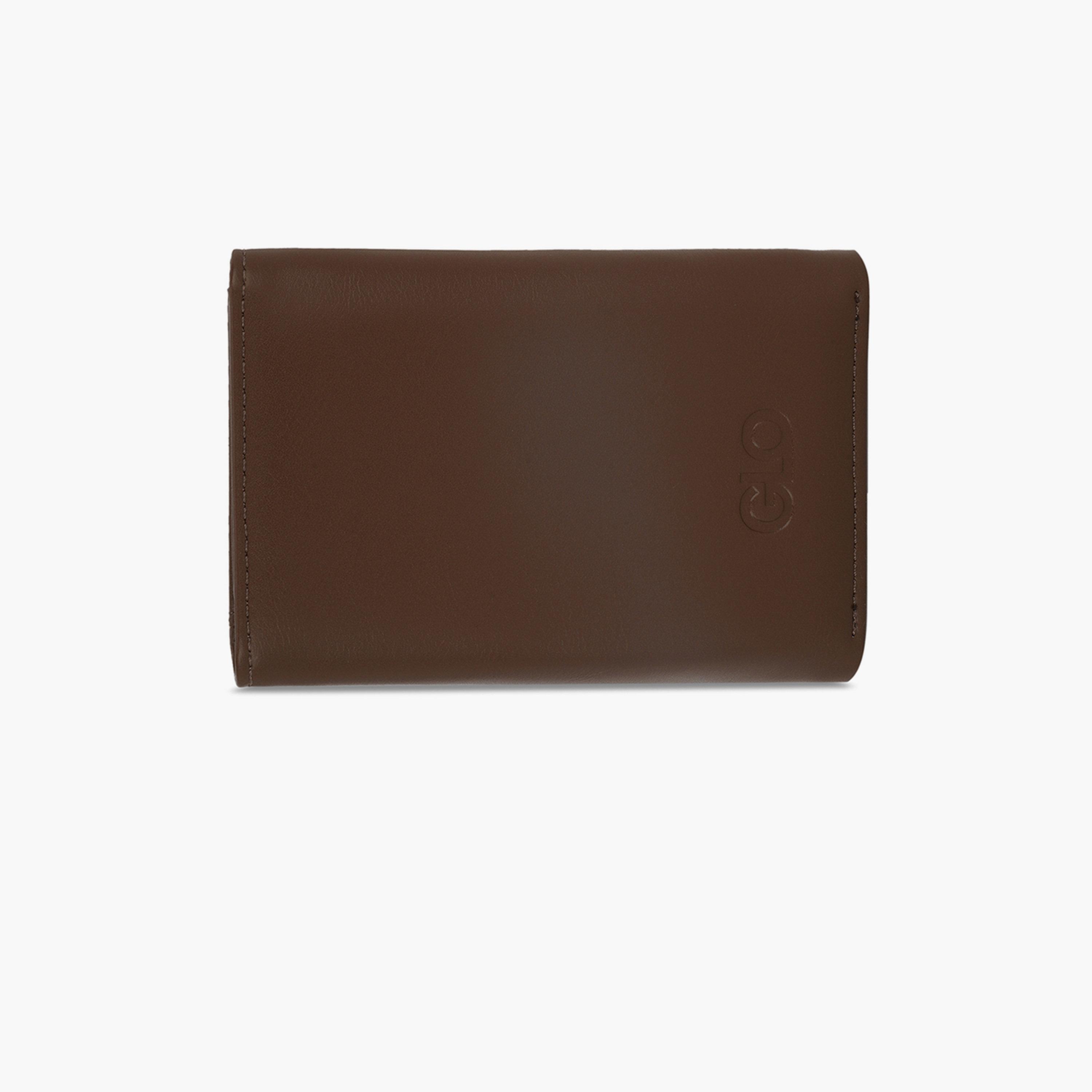 Globus X Styli Brown Textured Tri-Fold Wallet with Zip Coin Pocket-women-bagsandwallets-wallets-image-3