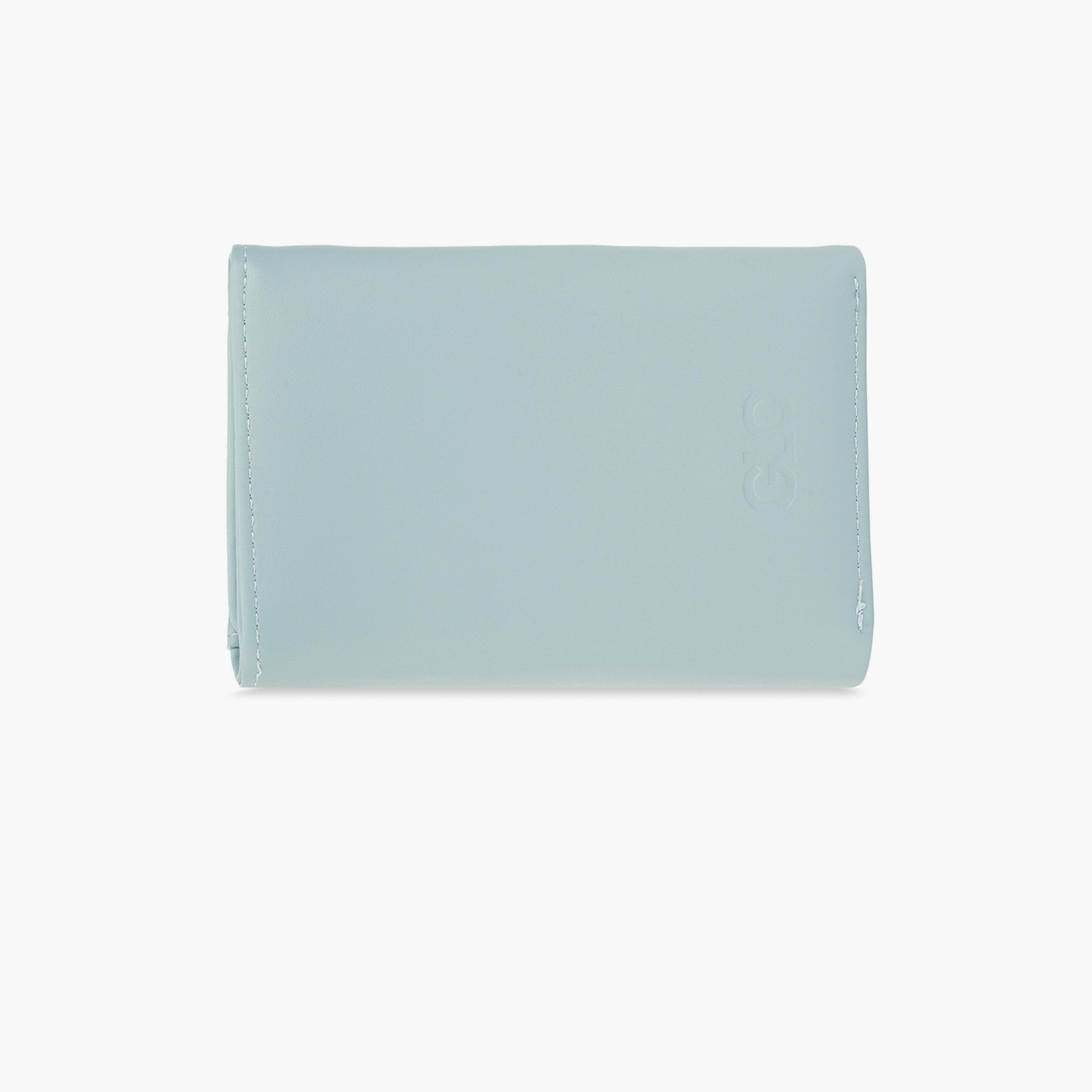 Globus X Styli Blue Textured Tri-Fold Wallet with Zip Coin Pocket-women-bagsandwallets-wallets-image-3