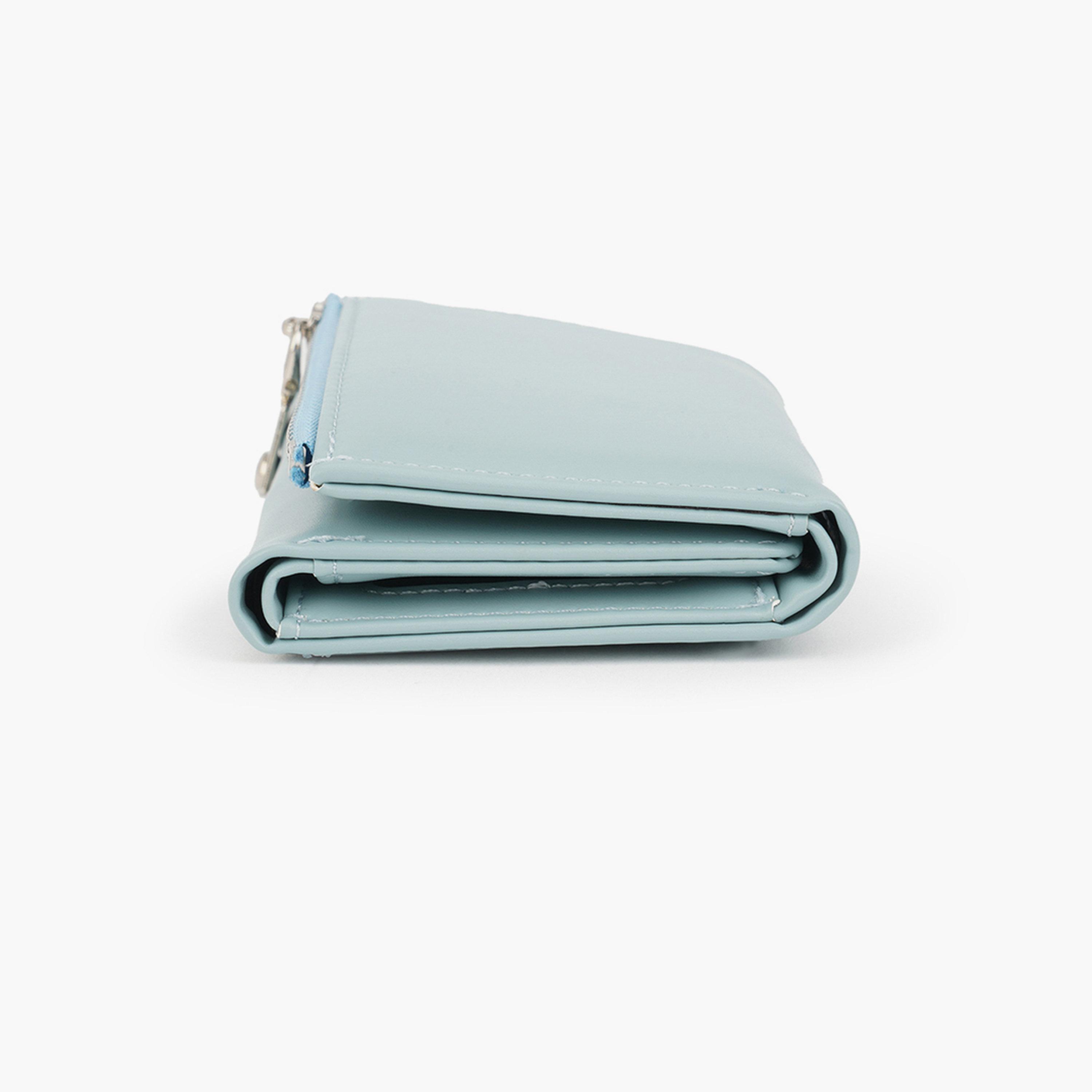 Globus X Styli Blue Textured Tri-Fold Wallet with Zip Coin Pocket-women-bagsandwallets-wallets-image-4