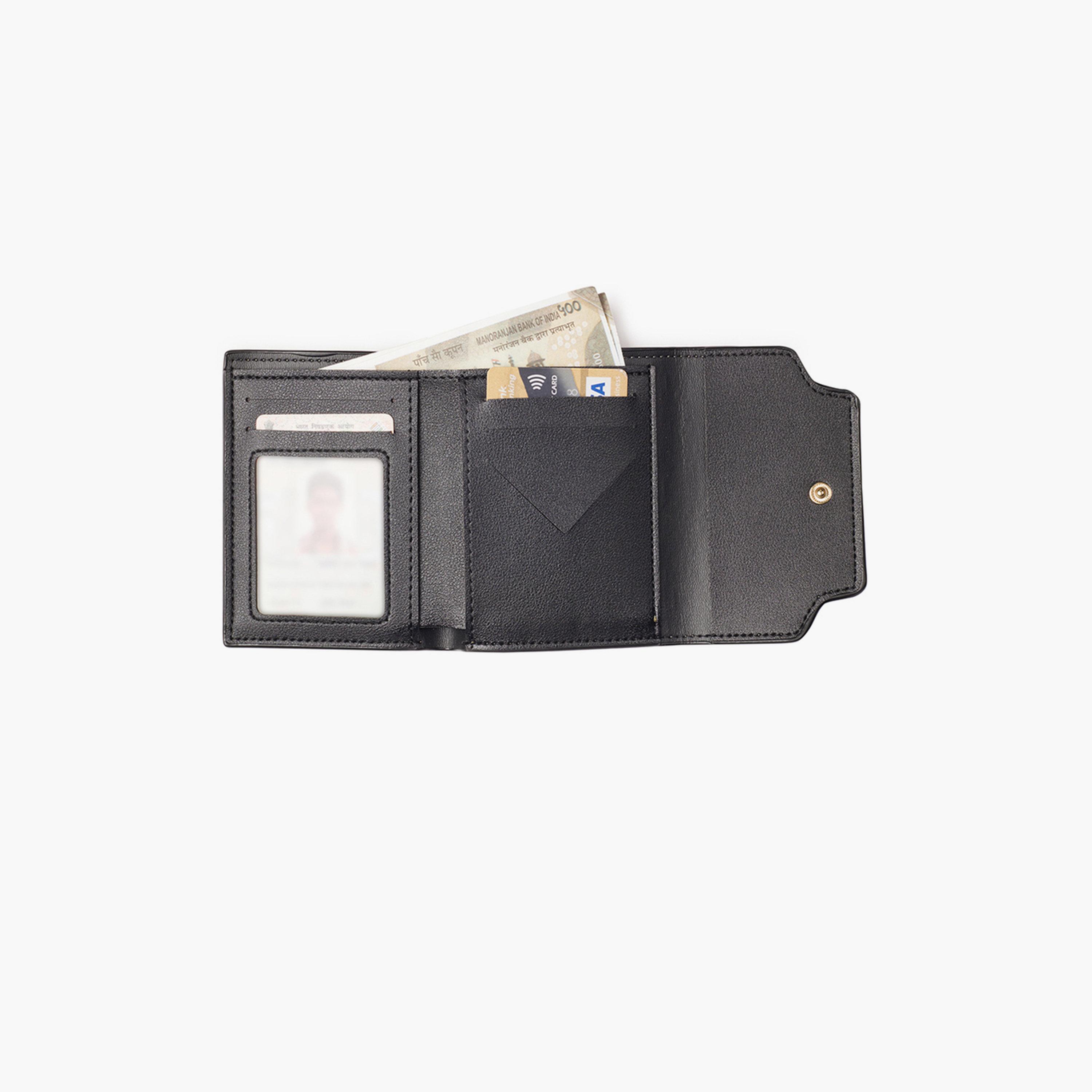 Globus X Styli Green Textured Button Closure Bi-Fold Wallet-women-bagsandwallets-wallets-image-4