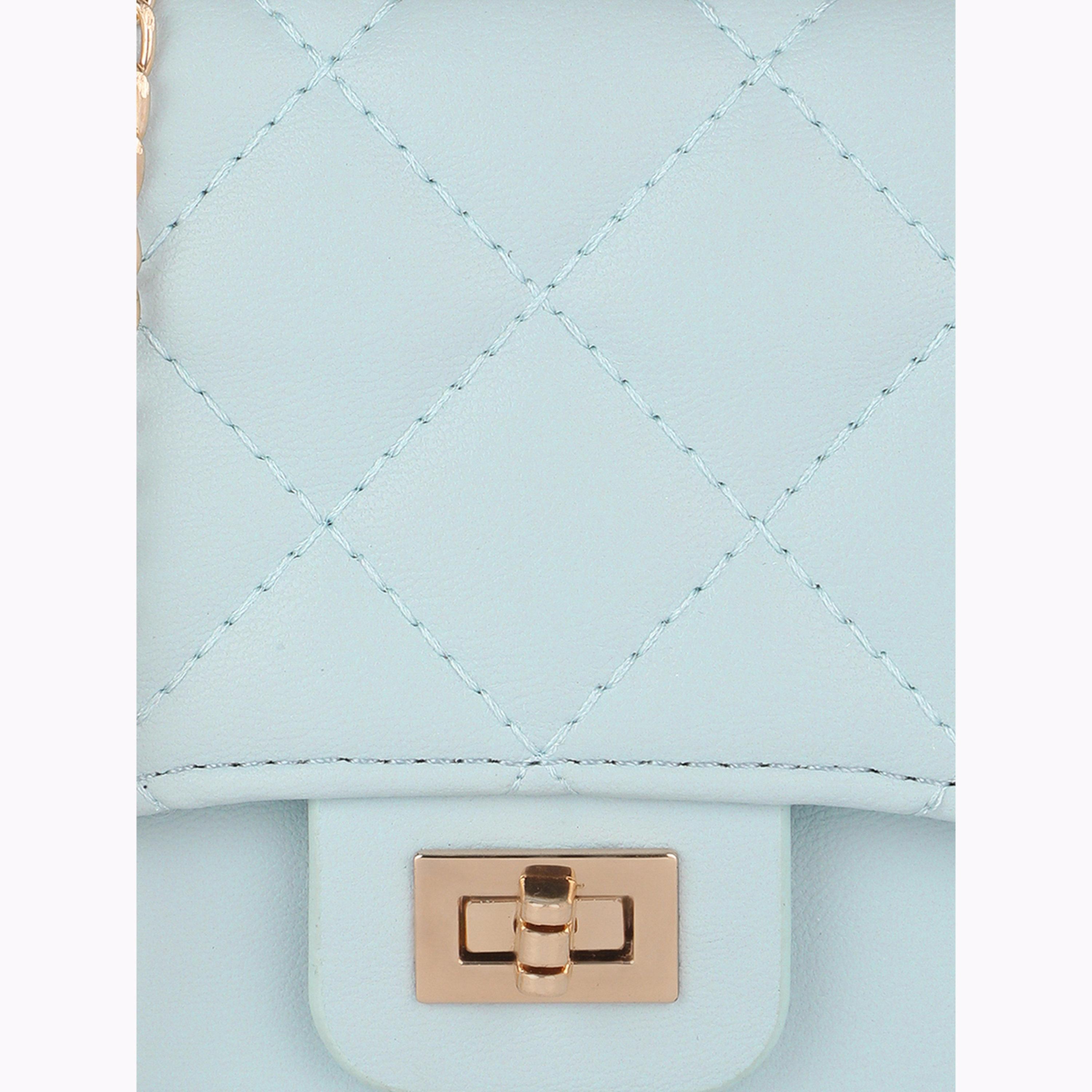 Globus X Styli Blue Puffed Quilted Mini Sling Bag-women-bagsandwallets-handbags-image-6