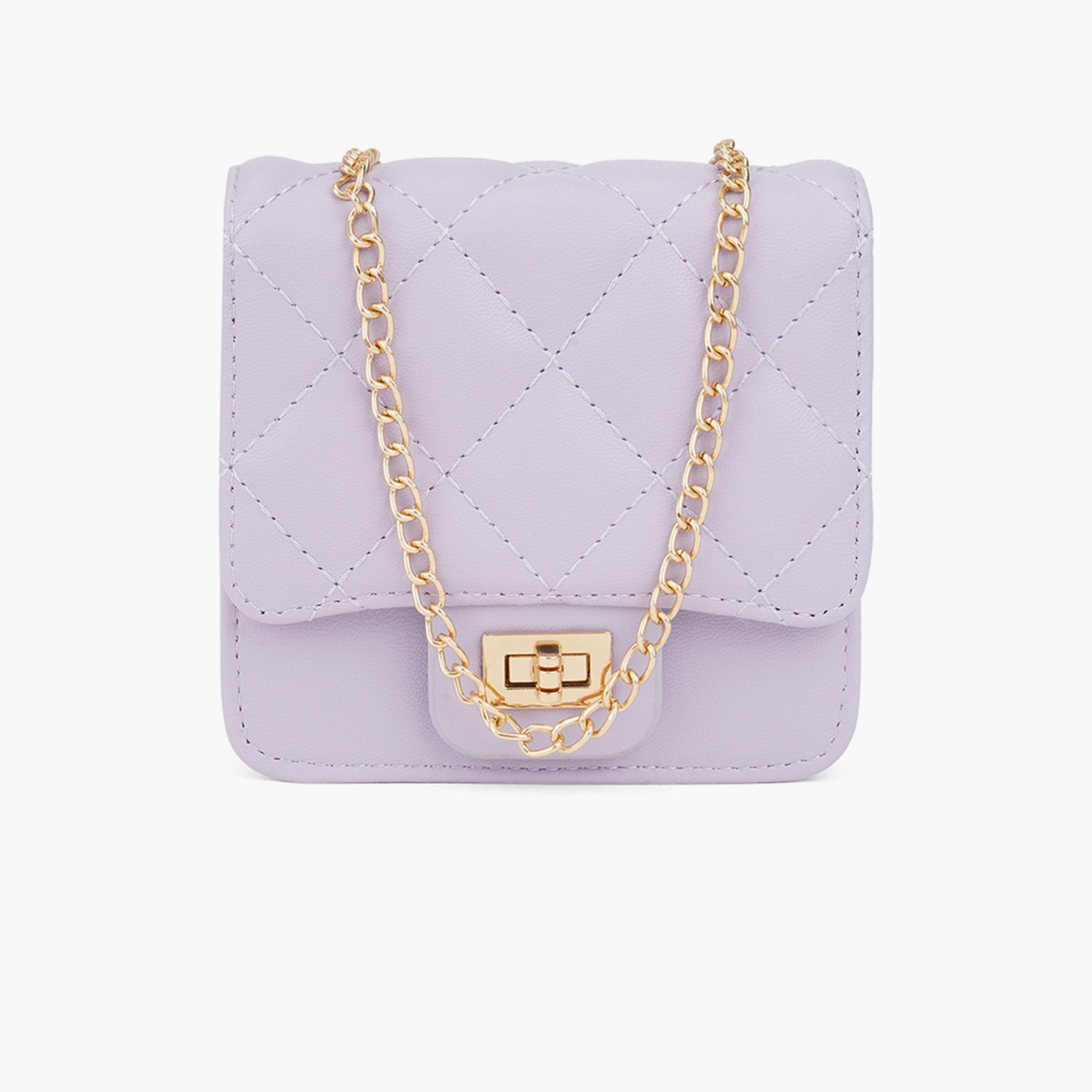 Globus X Styli Lavender Puffed Quilted Mini Sling Bag-women-bagsandwallets-handbags-image-1