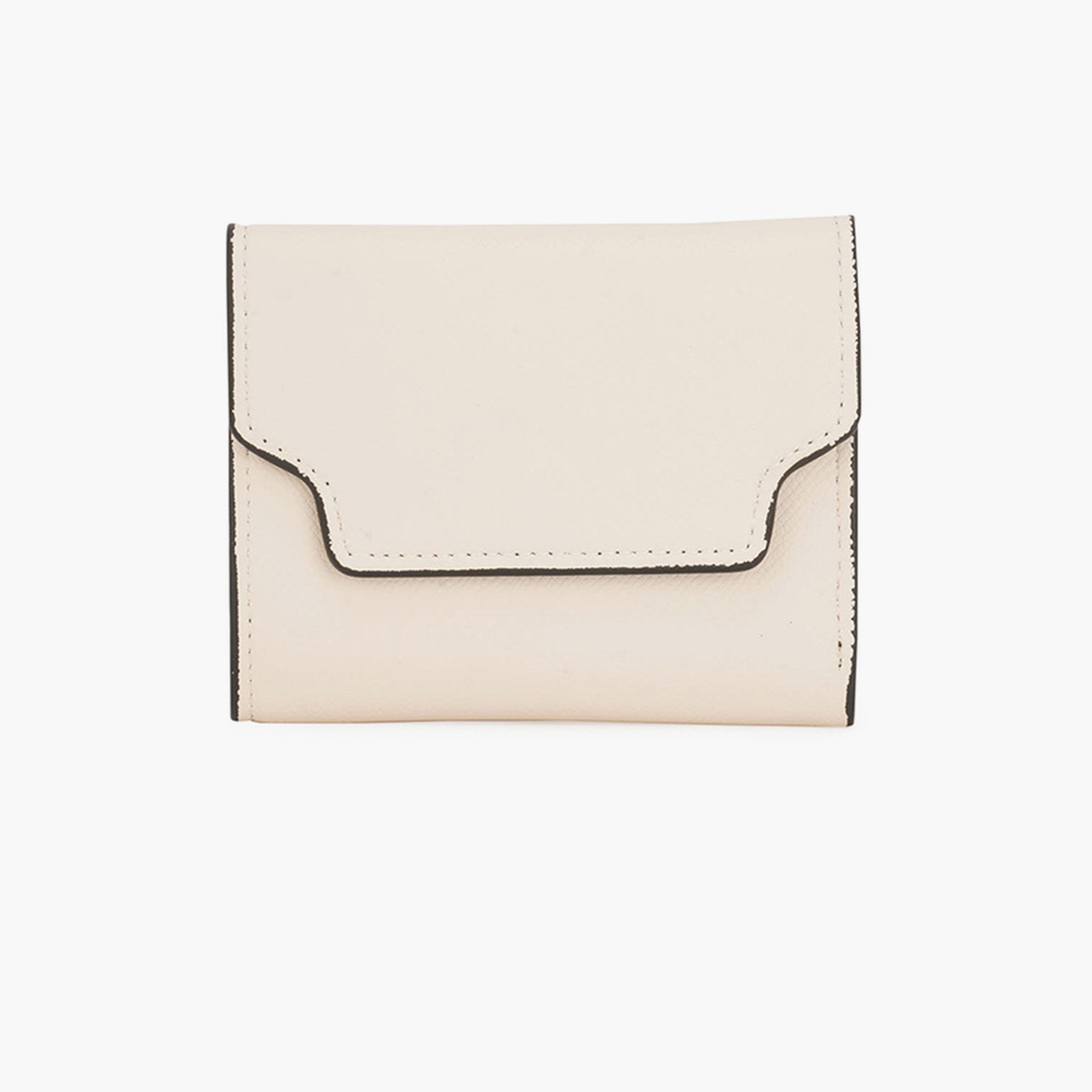 Globus X Styli Off White Textured Button Closure Bi-Fold Wallet-women-bagsandwallets-wallets-image-1