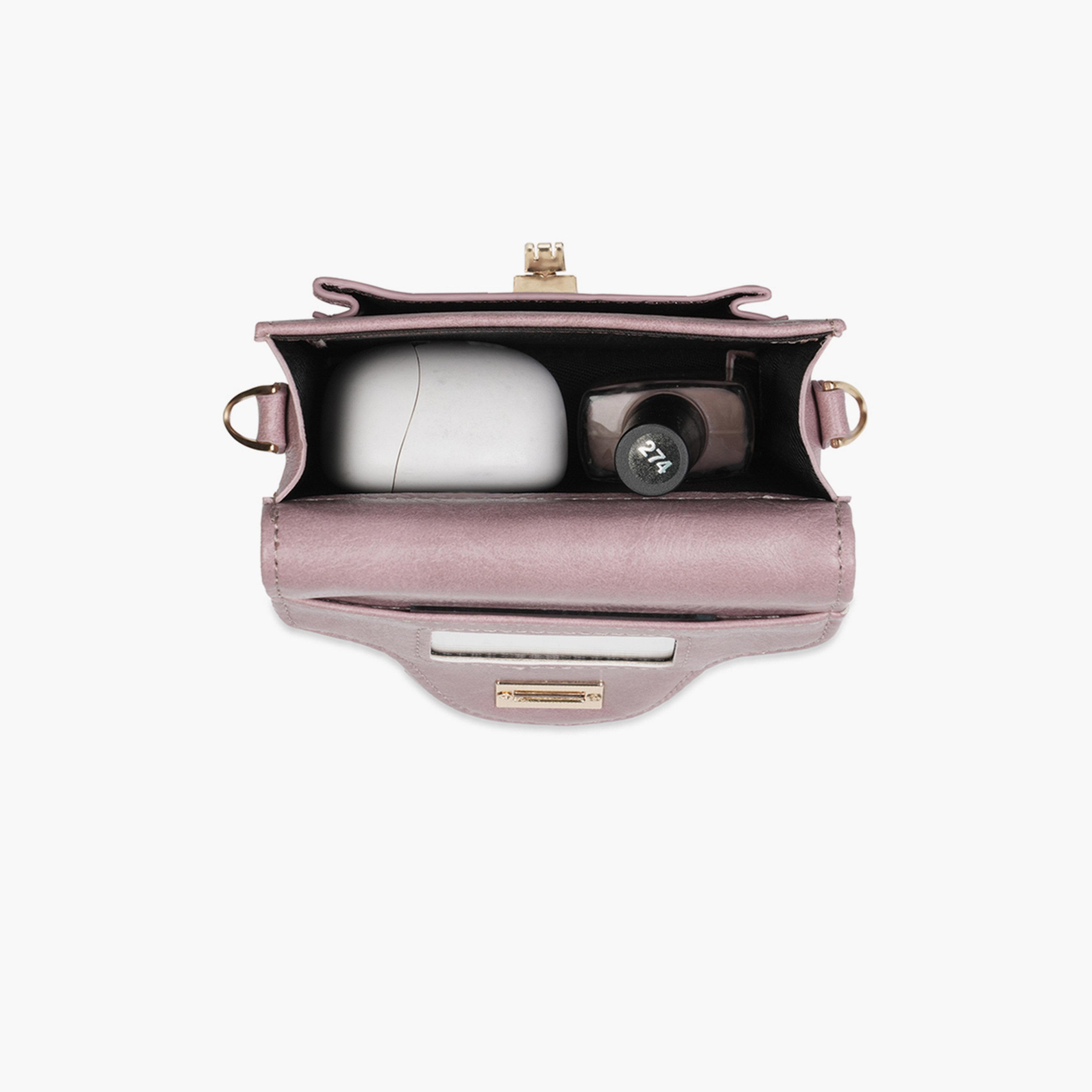 شنطة كروس وردية بارزة الملمس بحزام سلسلة-women-bagsandwallets-handbags-image-5