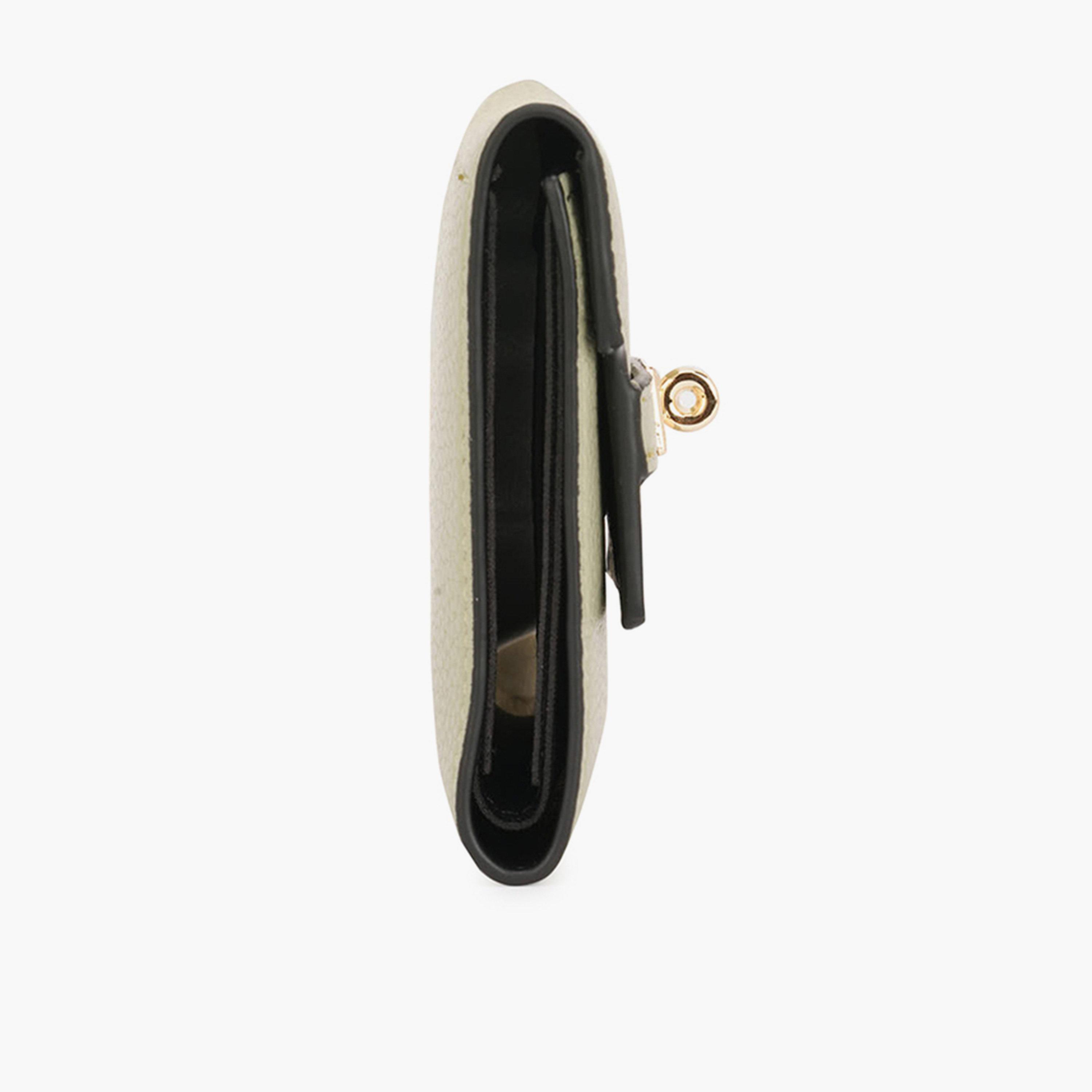 Globus X Styli Green Textured Twist Lock Detail Bi-Fold Wallet-women-bagsandwallets-wallets-image-3