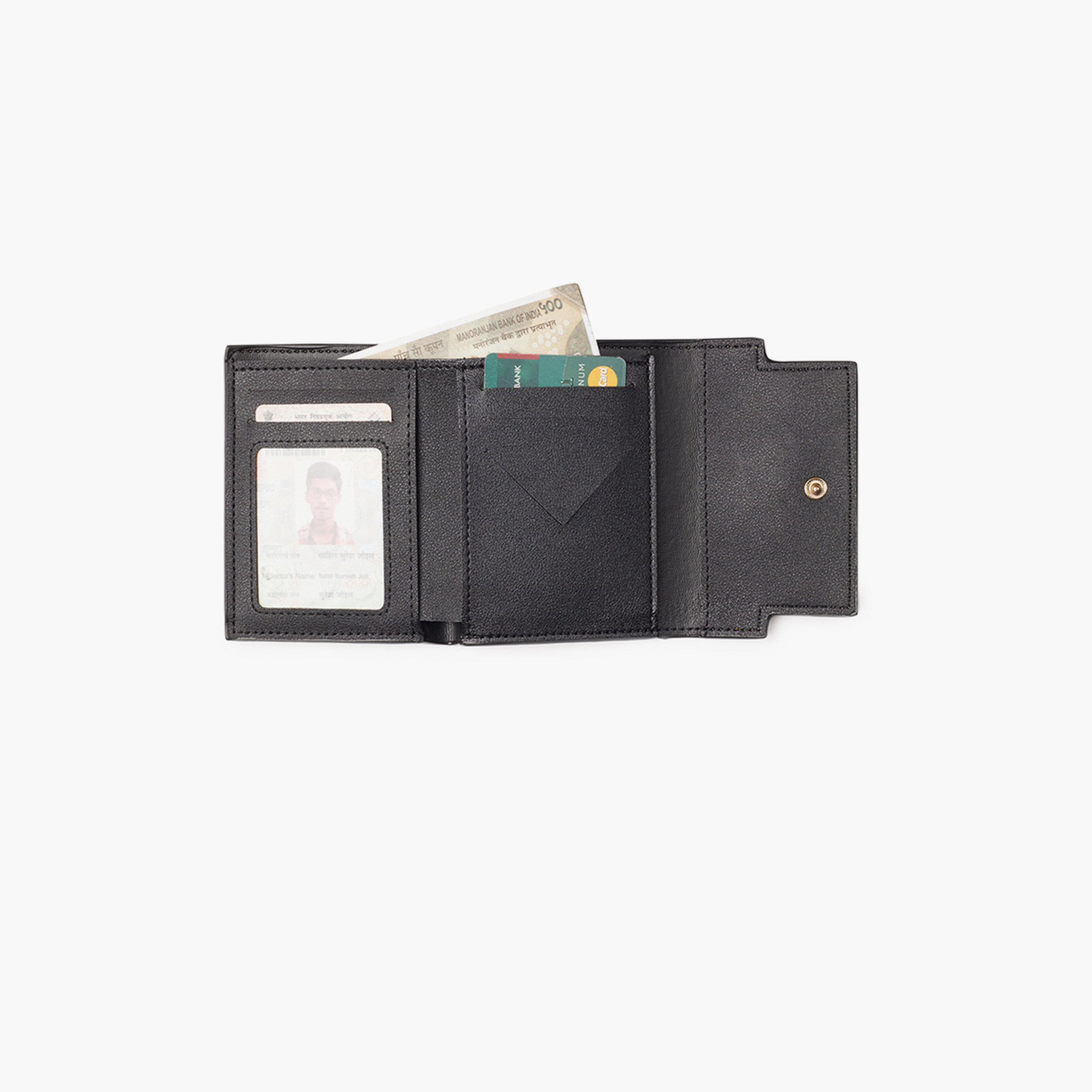 Globus X Styli Green Textured Twist Lock Detail Bi-Fold Wallet-women-bagsandwallets-wallets-image-4