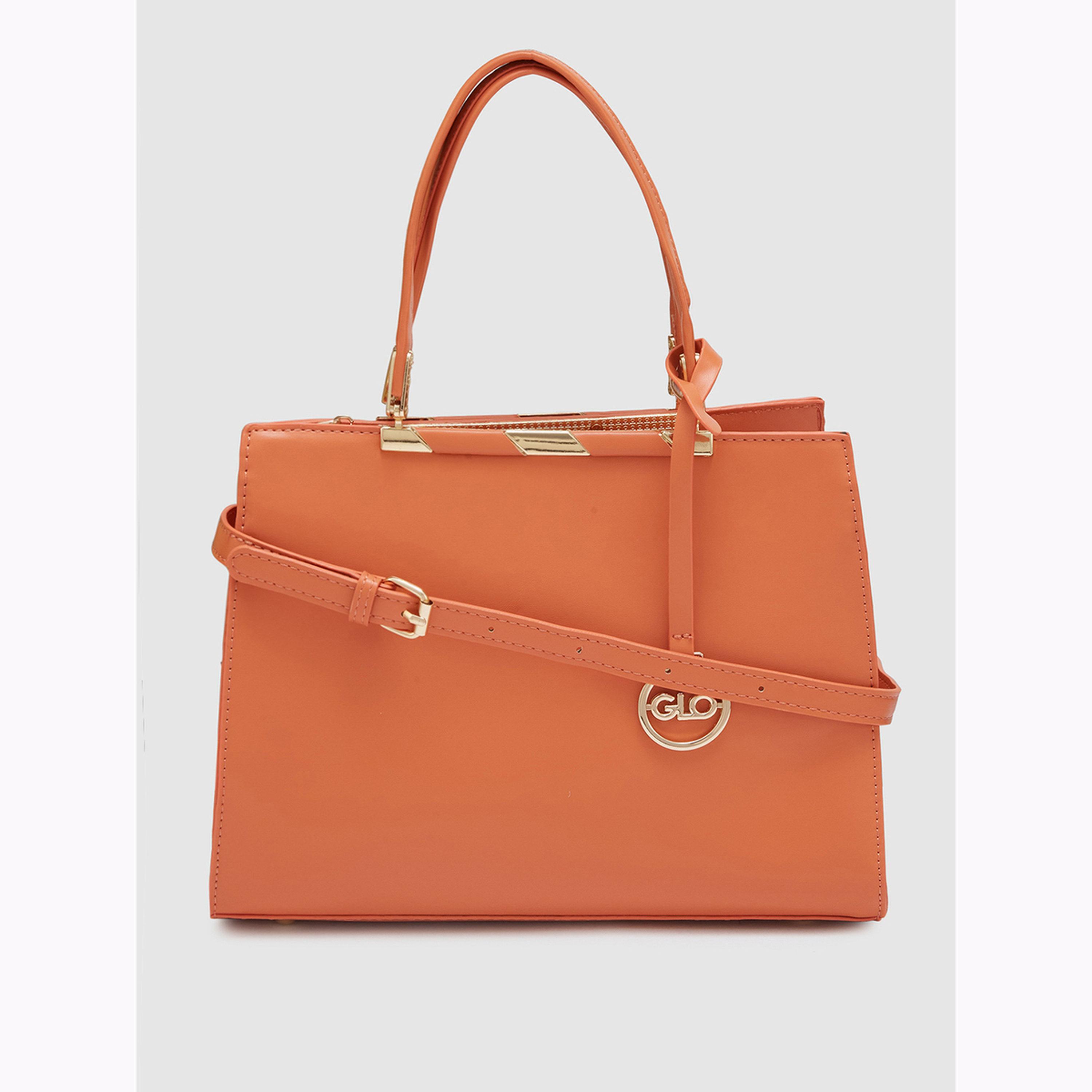 شنطة يد برتقالية سادة بمقبض مزدوج-women-bagsandwallets-handbags-image-1