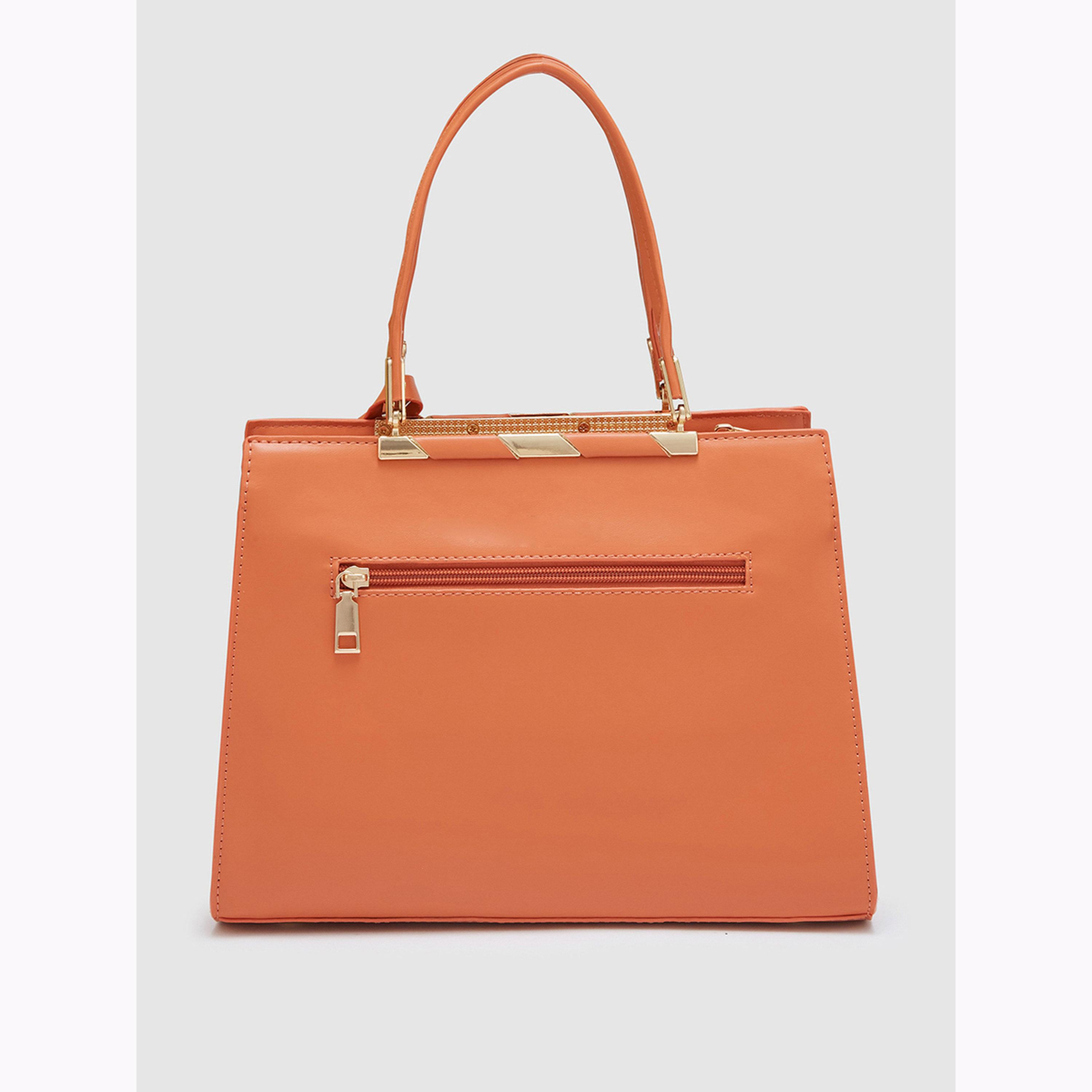شنطة يد برتقالية سادة بمقبض مزدوج-women-bagsandwallets-handbags-image-3