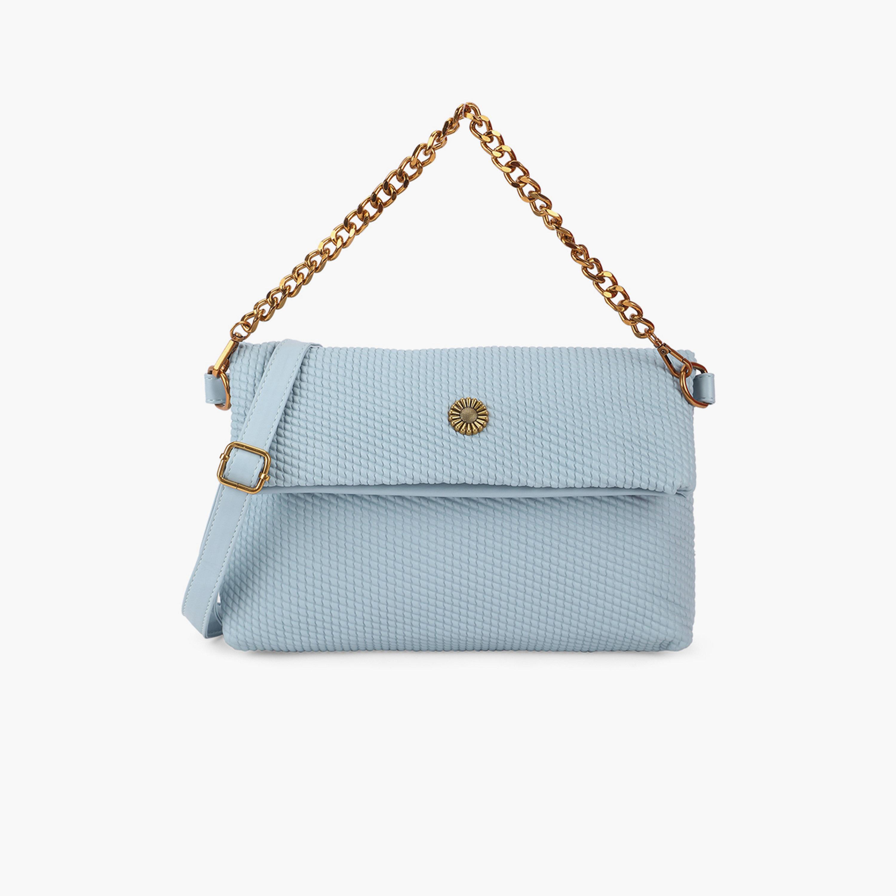Globus X Styli Blue Textured Chain Handle Shoulder Bag-women-bagsandwallets-handbags-image-1