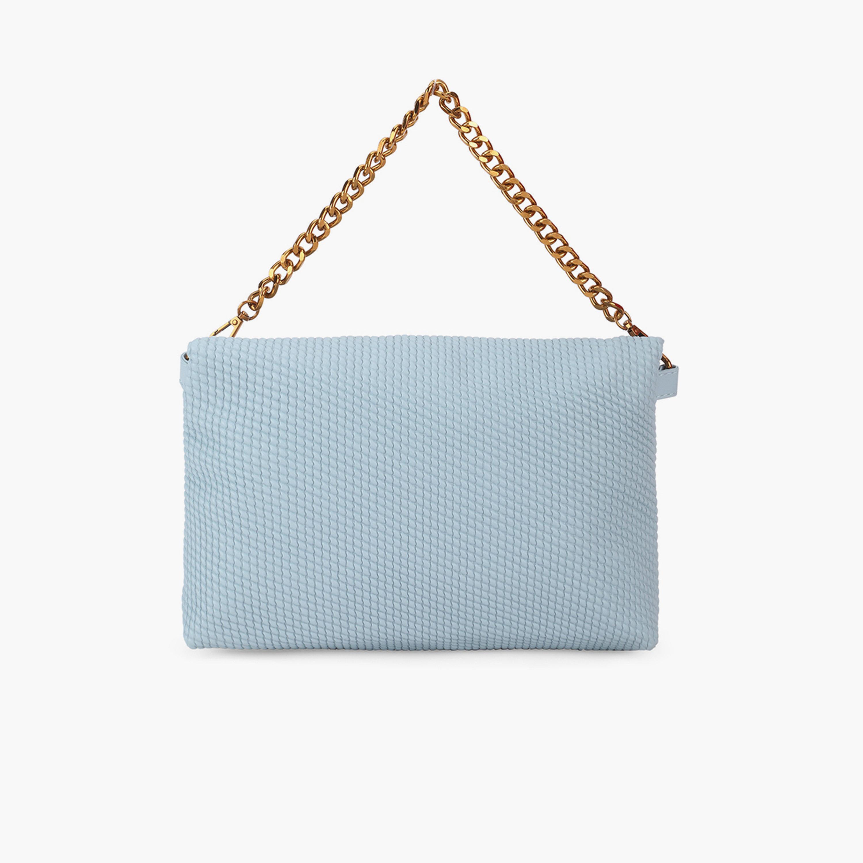 Globus X Styli Blue Textured Chain Handle Shoulder Bag-women-bagsandwallets-handbags-image-3