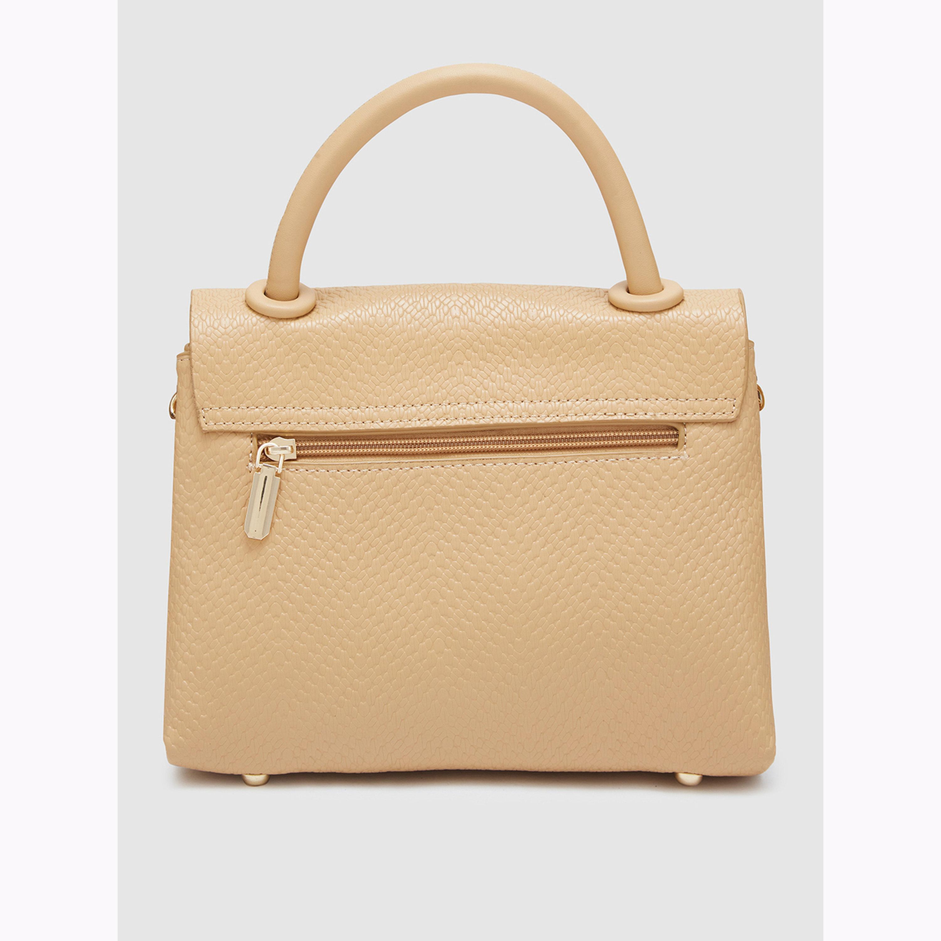 شنطة يد كاكي بارزة الملمس بمقبض علوي-women-bagsandwallets-handbags-image-3