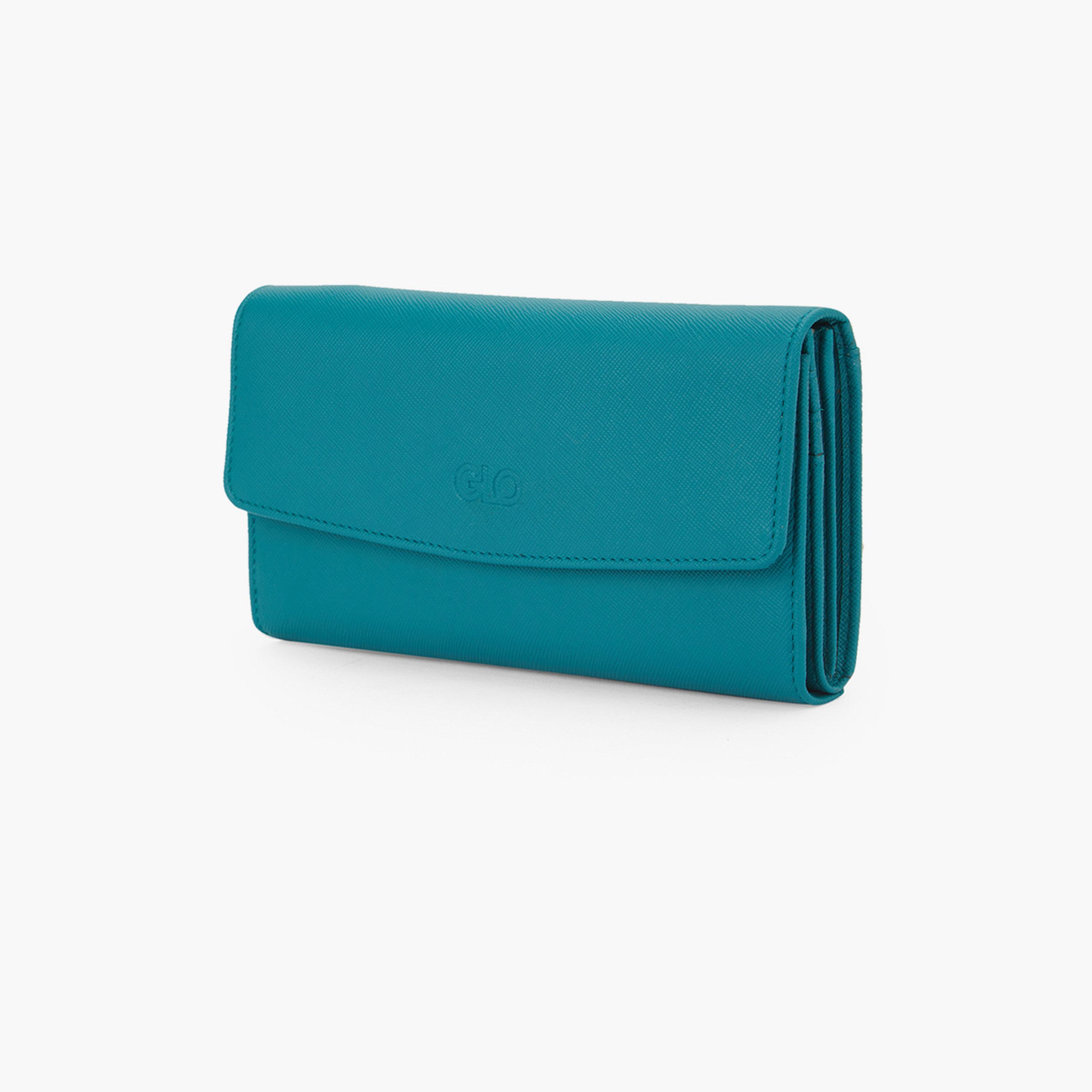 محفظة زرقاء بارزة الملمس بفتحات متعددة للبطاقات-women-bagsandwallets-wallets-image-3