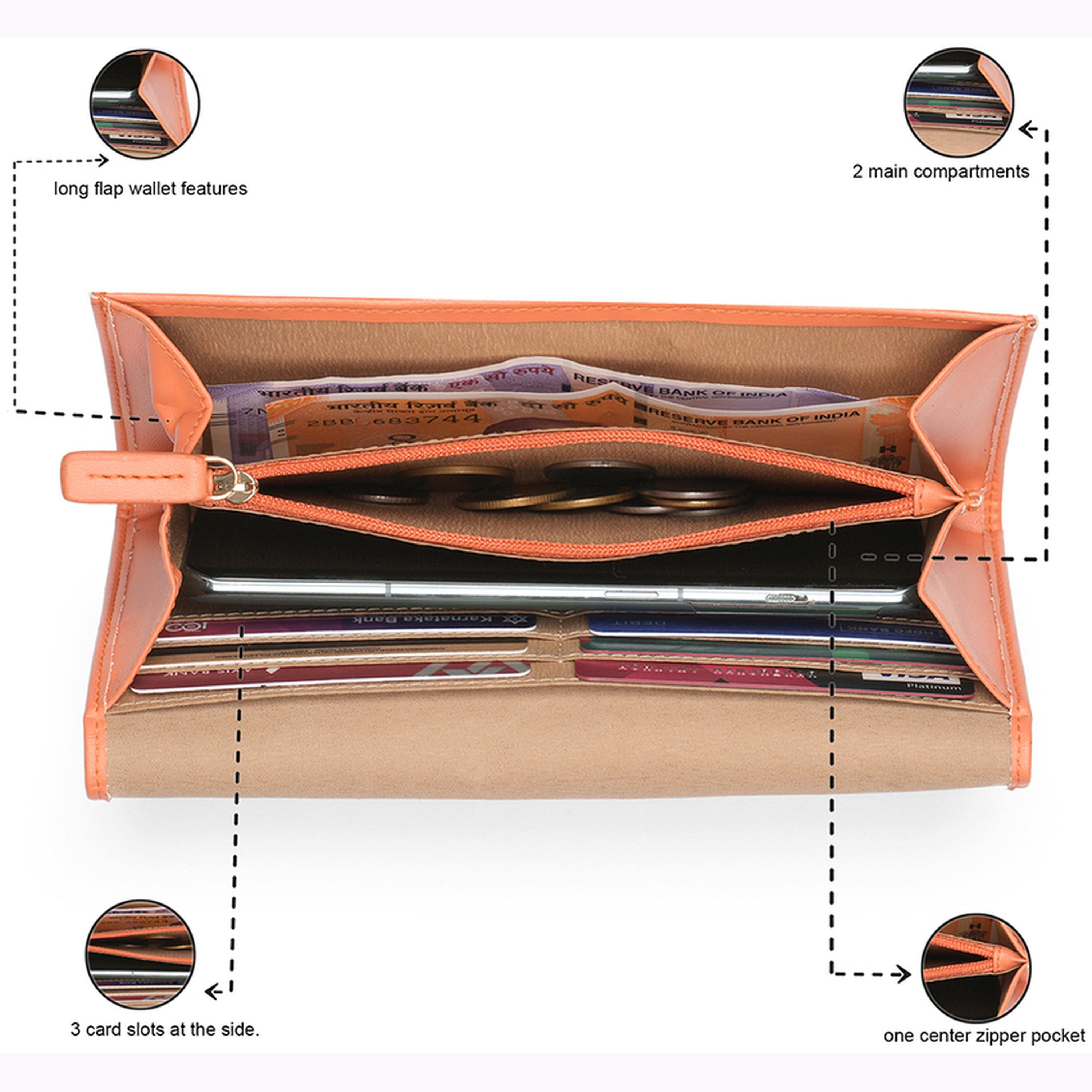 Globus X Styli Coral Textured Wallet with Zip Coin Pocket-women-bagsandwallets-wallets-image-6