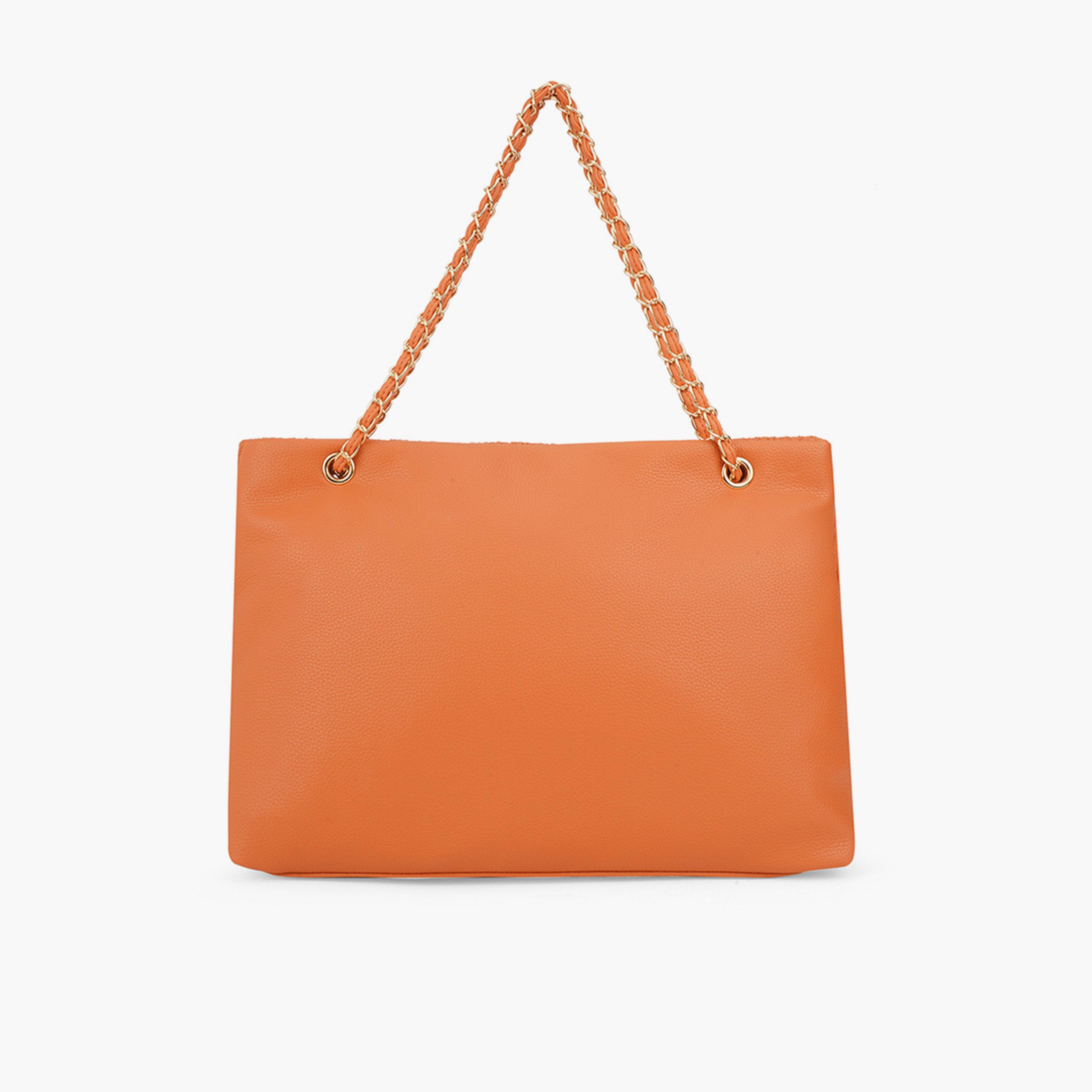 شنطة توت برتقالية بارزة الملمس بقفل دوار-women-bagsandwallets-handbags-image-3