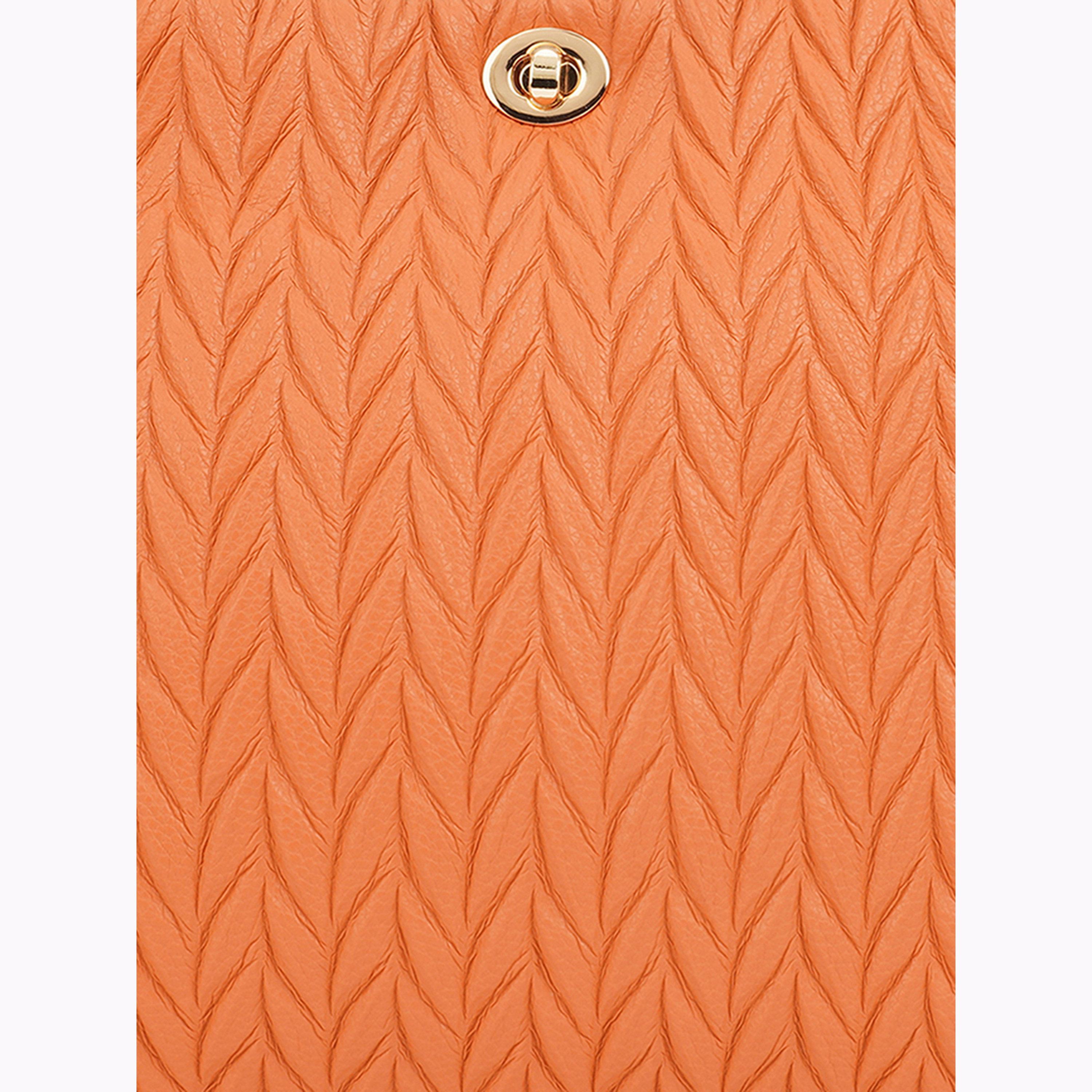 Globus X Styli Orange Textured Twisted Lock Tote Bag-women-bagsandwallets-handbags-image-6