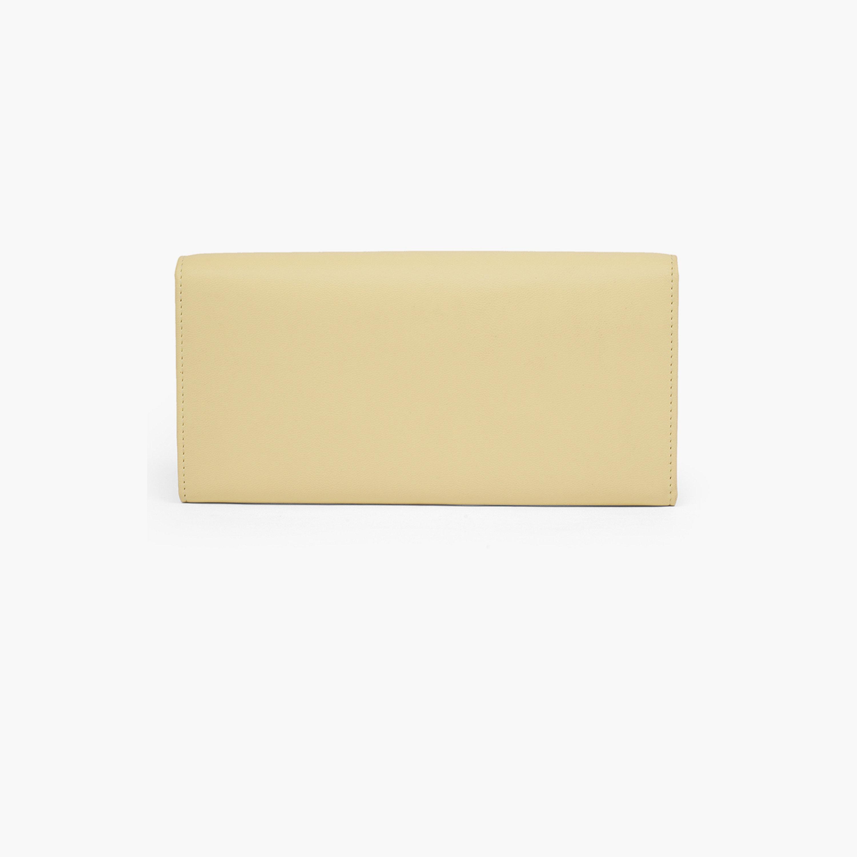 محفظة صفراء بارزة الملمس مع جيب عملات بسحاب-women-bagsandwallets-wallets-image-4