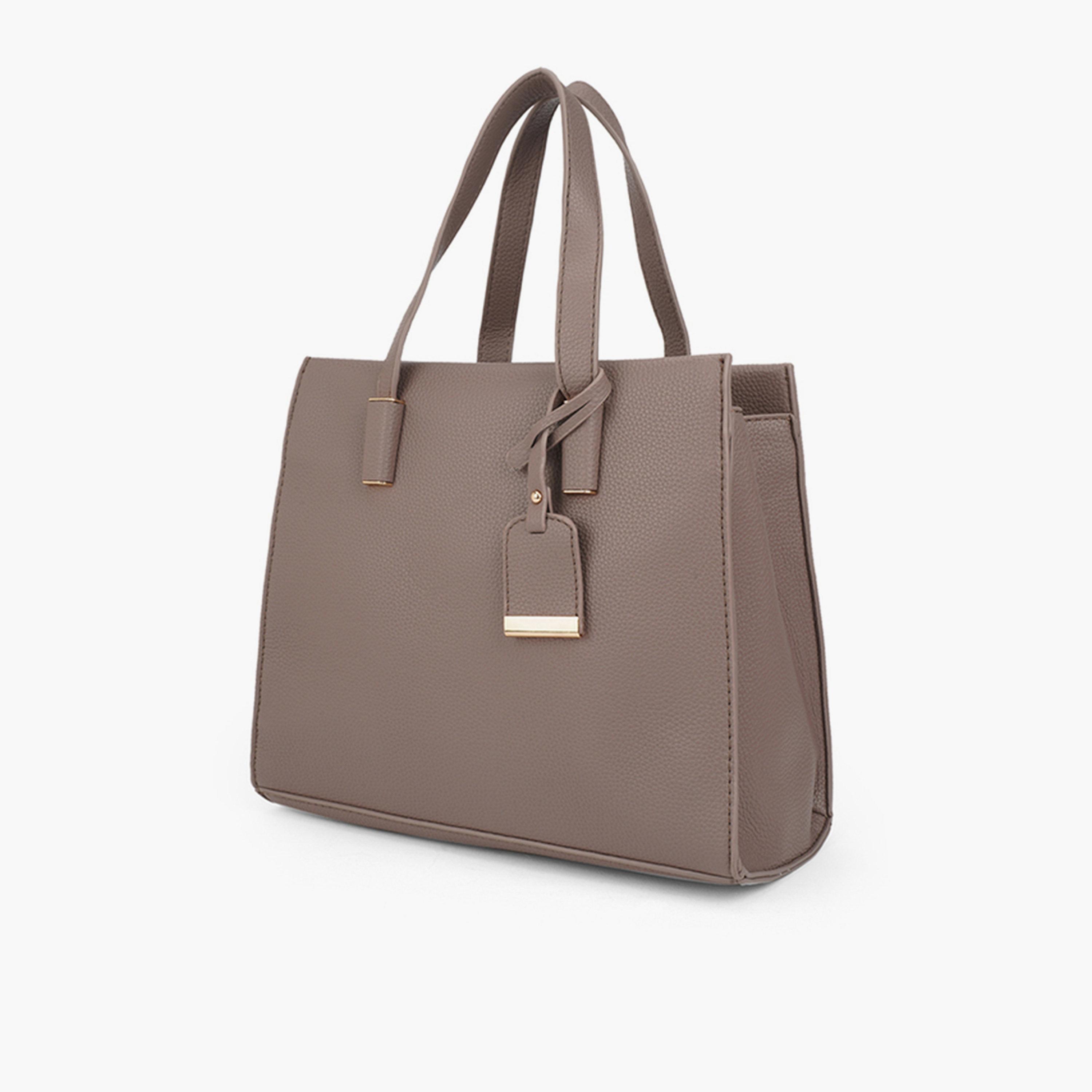 Globus X Styli Grey Textured Double Handle Handbag-women-bagsandwallets-handbags-image-2