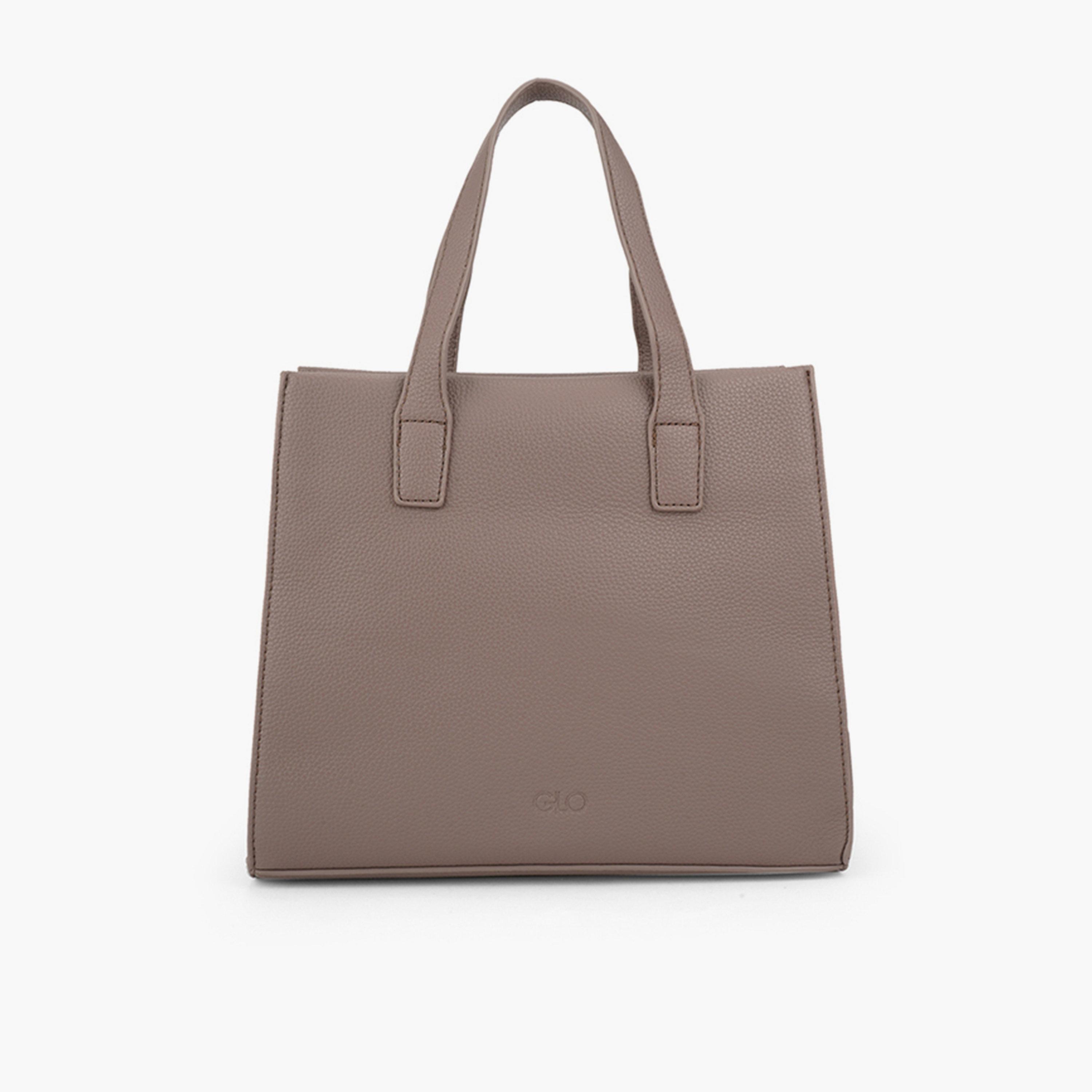 شنطة يد رمادية بارزة الملمس بمقبض مزدوج-women-bagsandwallets-handbags-image-3