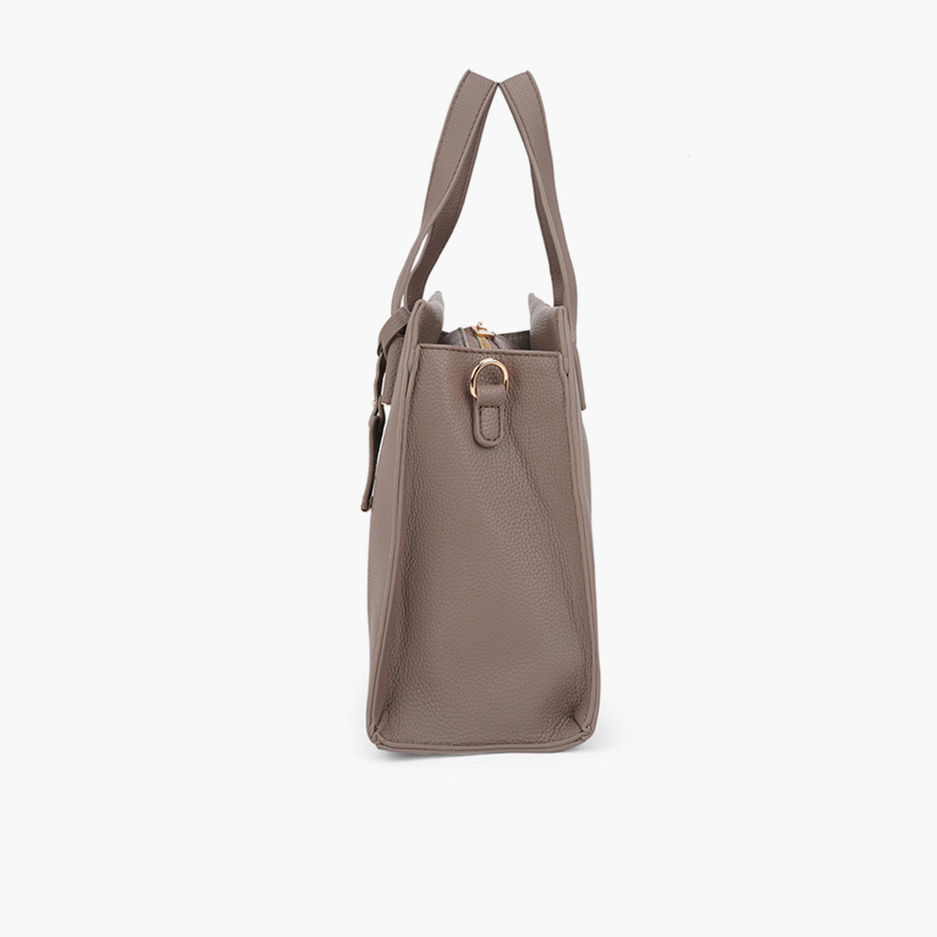 Globus X Styli Grey Textured Double Handle Handbag-women-bagsandwallets-handbags-image-4
