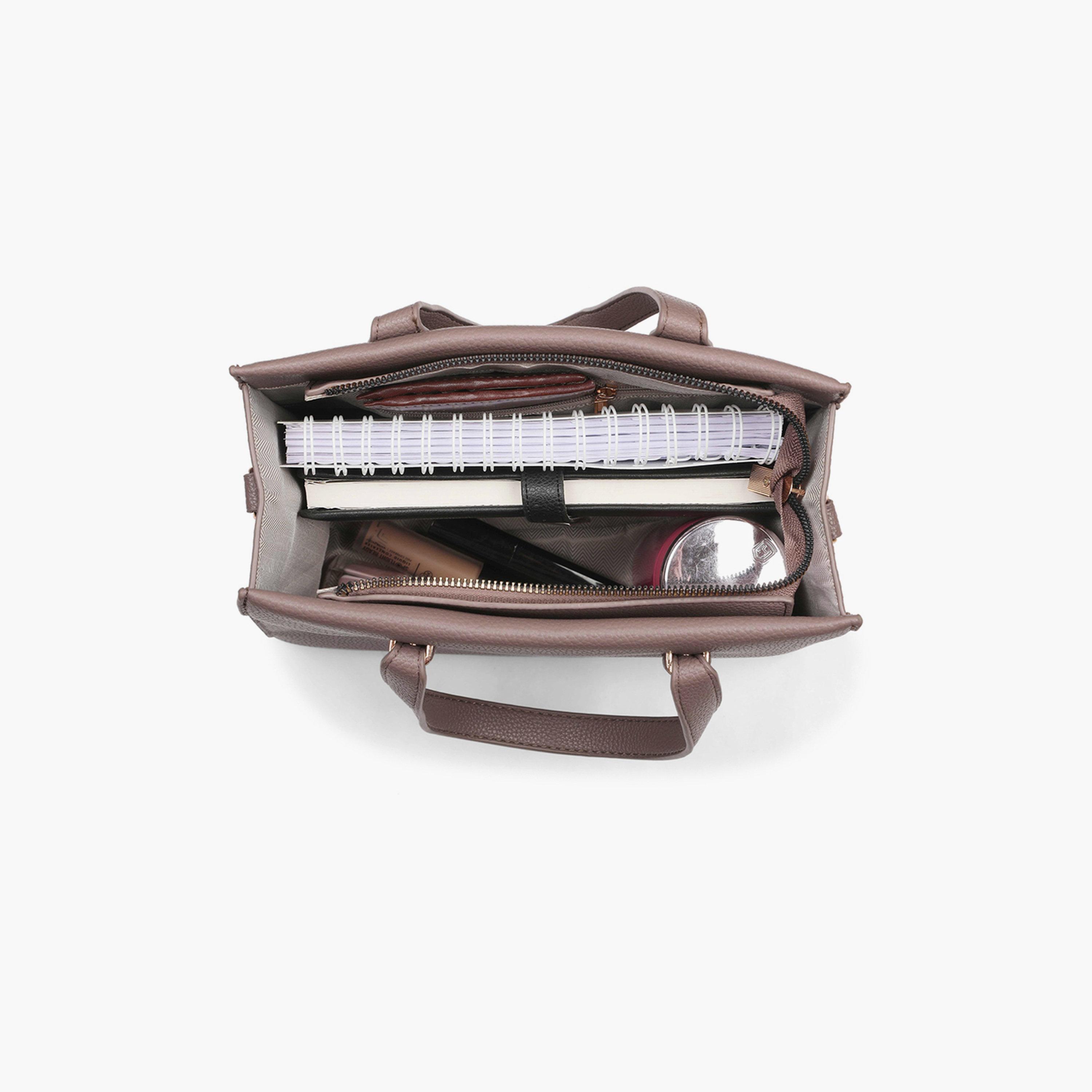 Globus X Styli Grey Textured Double Handle Handbag-women-bagsandwallets-handbags-image-5