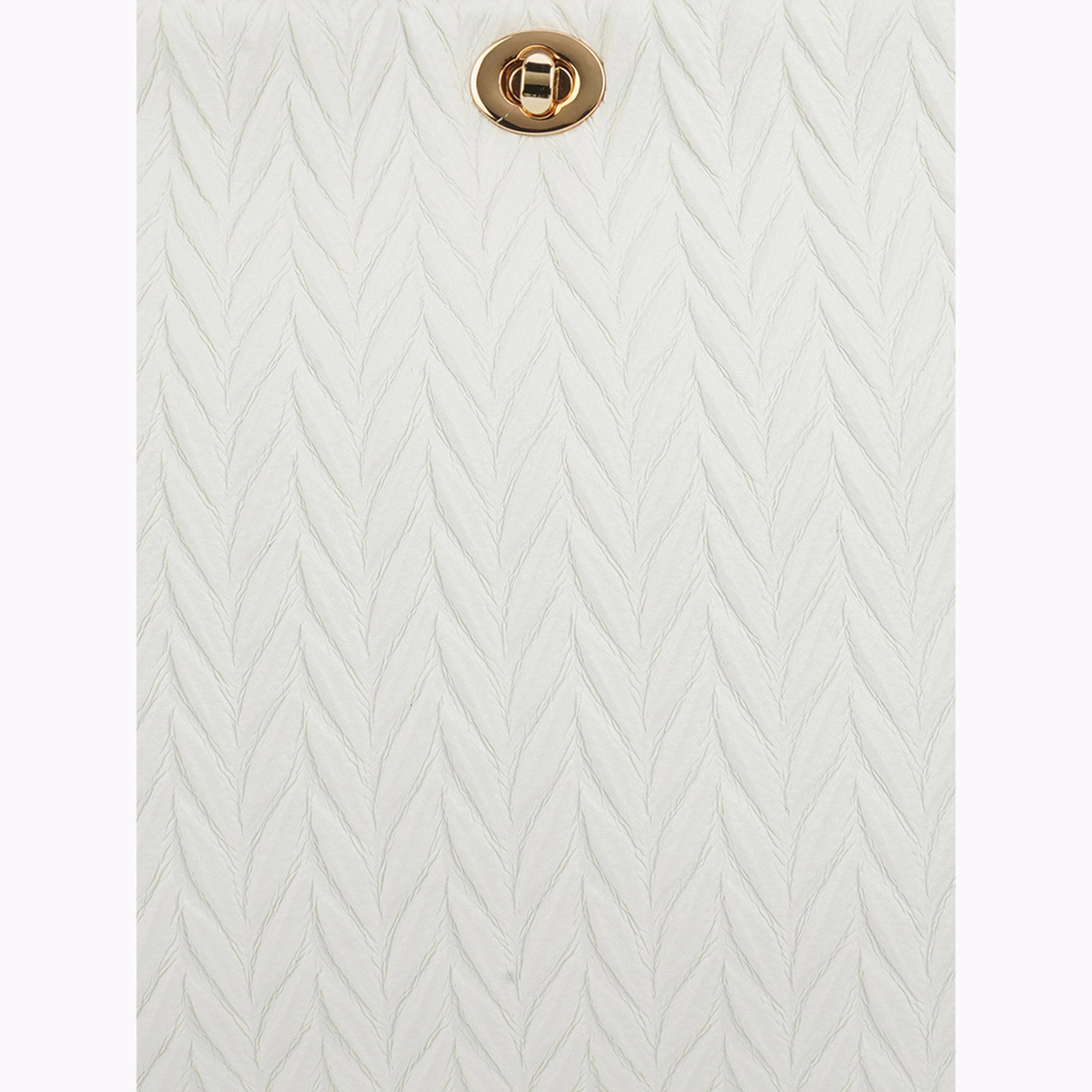 Globus X Styli White Textured Tote Bag with Chain Strap-women-bagsandwallets-handbags-image-6
