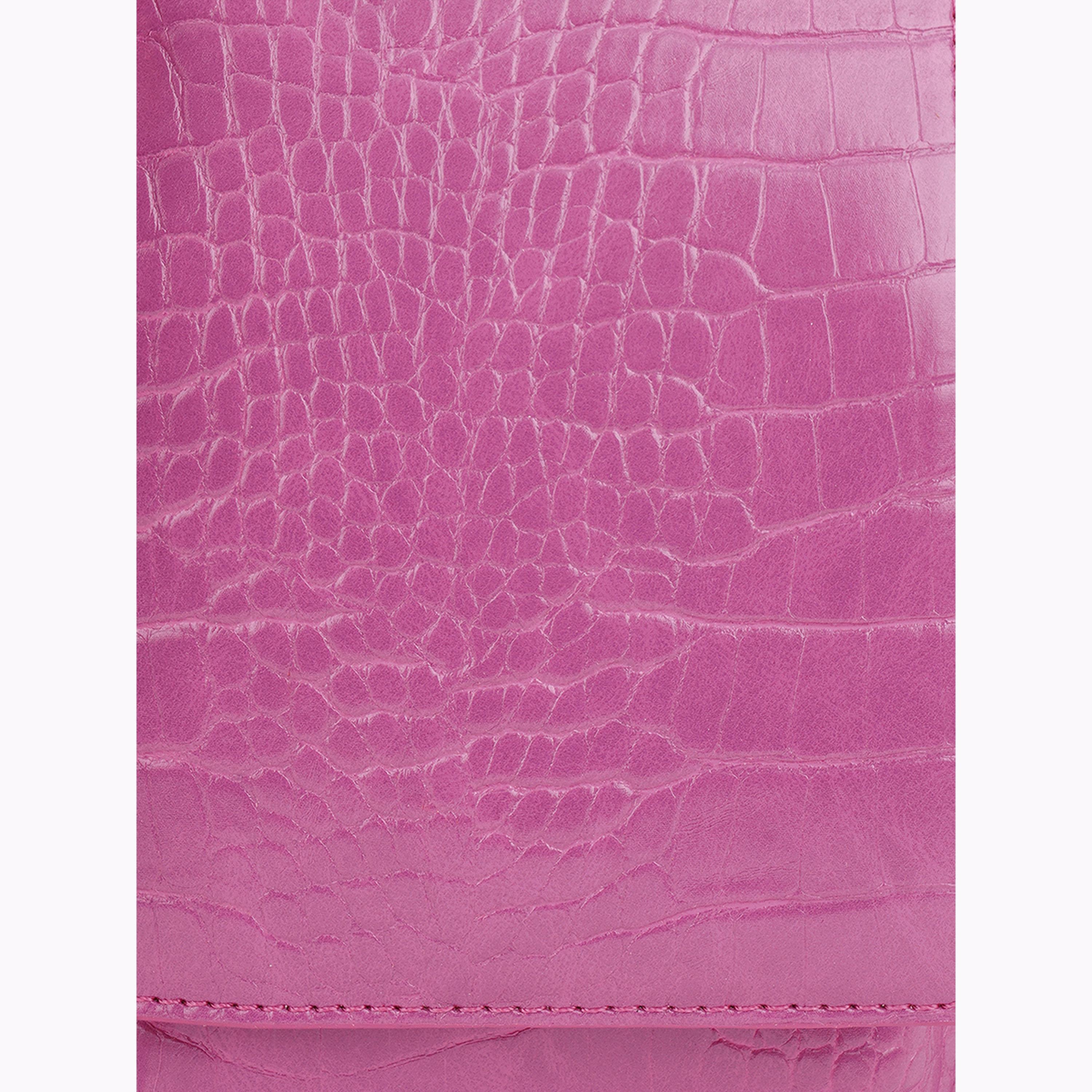 Globus X Styli Pink Croc Skin Textured Crossbody Bag-women-bagsandwallets-handbags-image-6