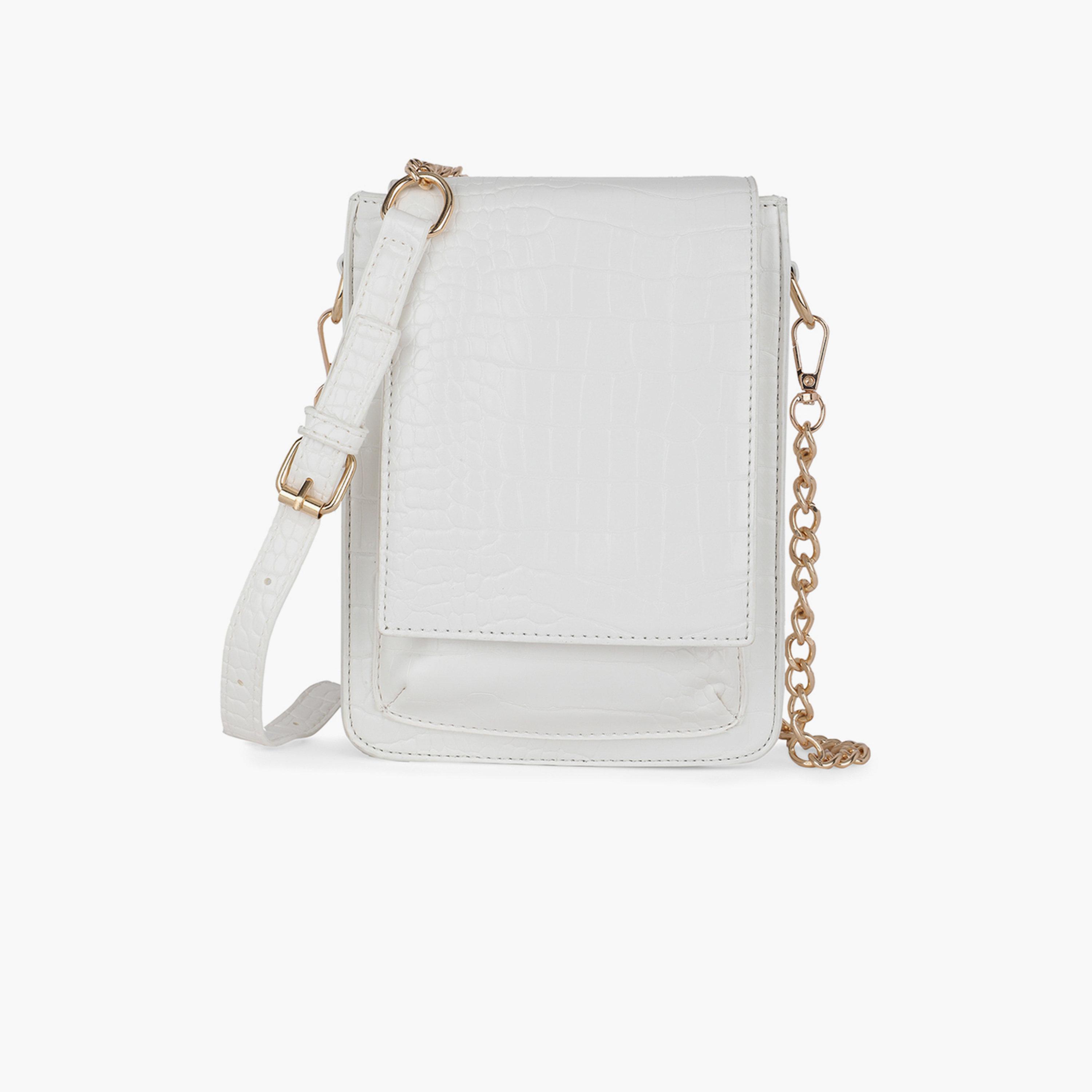 شنطة كروس بيضاء بملمس جلد التمساح-women-bagsandwallets-handbags-image-1