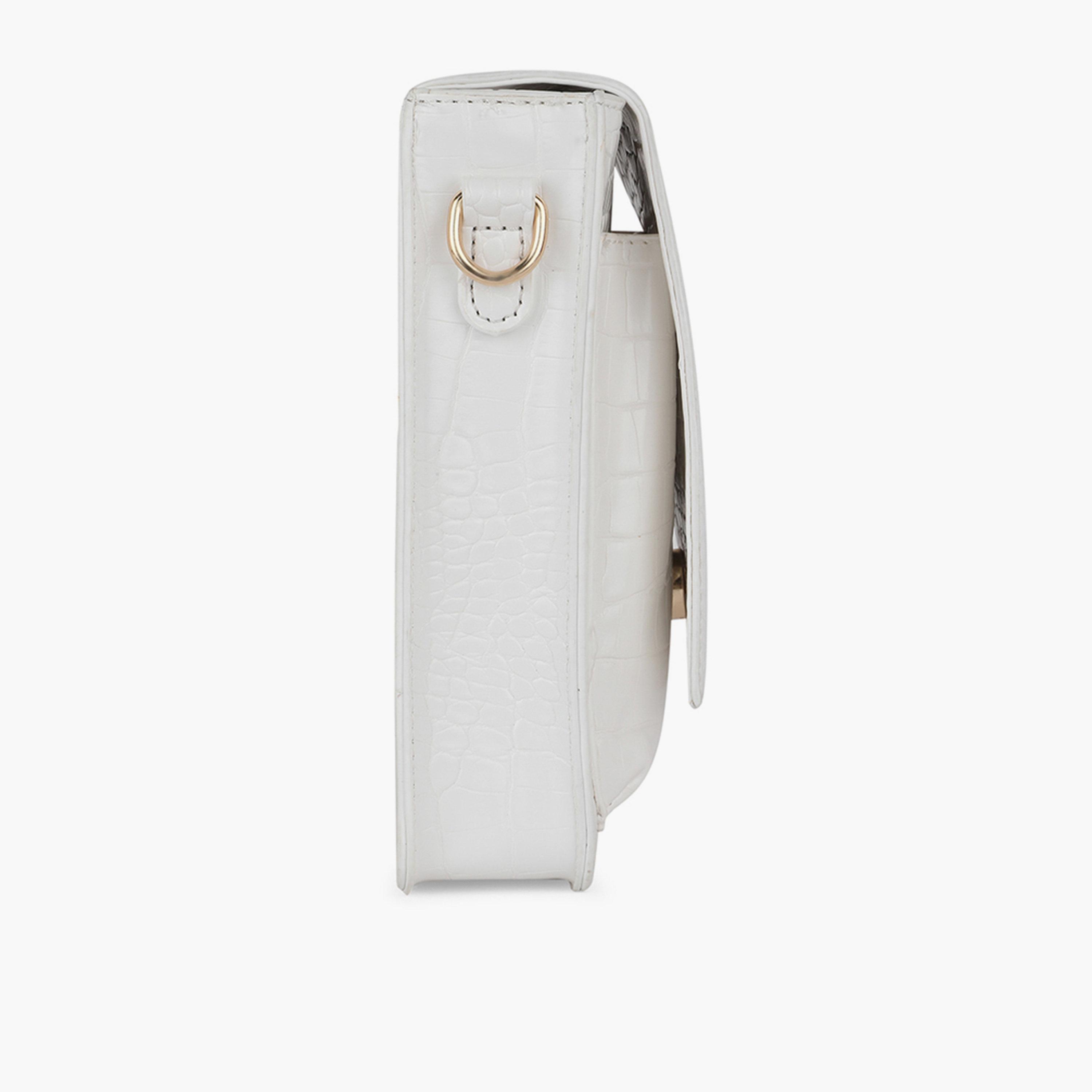 شنطة كروس بيضاء بملمس جلد التمساح-women-bagsandwallets-handbags-image-4