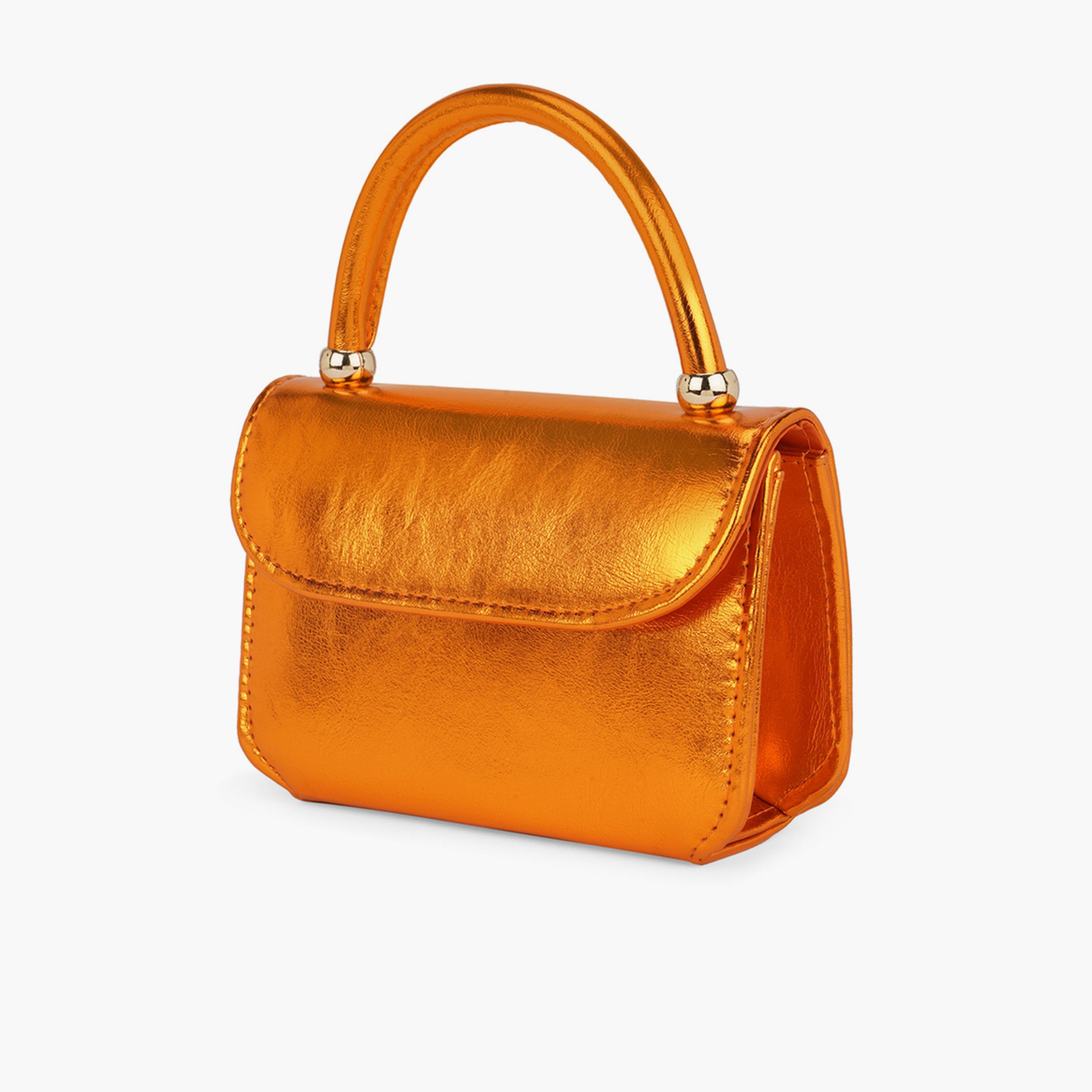 Globus X Styli Orange Shiny Crossbody Bag with Detachable Chain Strap-women-bagsandwallets-handbags-image-2