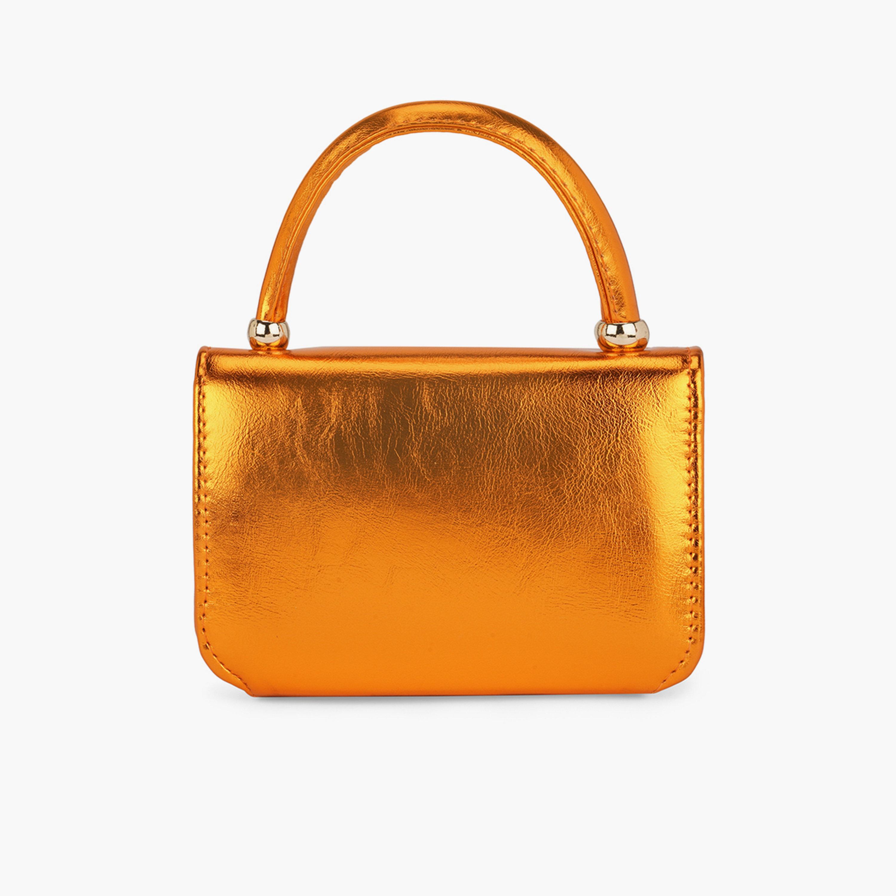 Globus X Styli Orange Shiny Crossbody Bag with Detachable Chain Strap-women-bagsandwallets-handbags-image-3