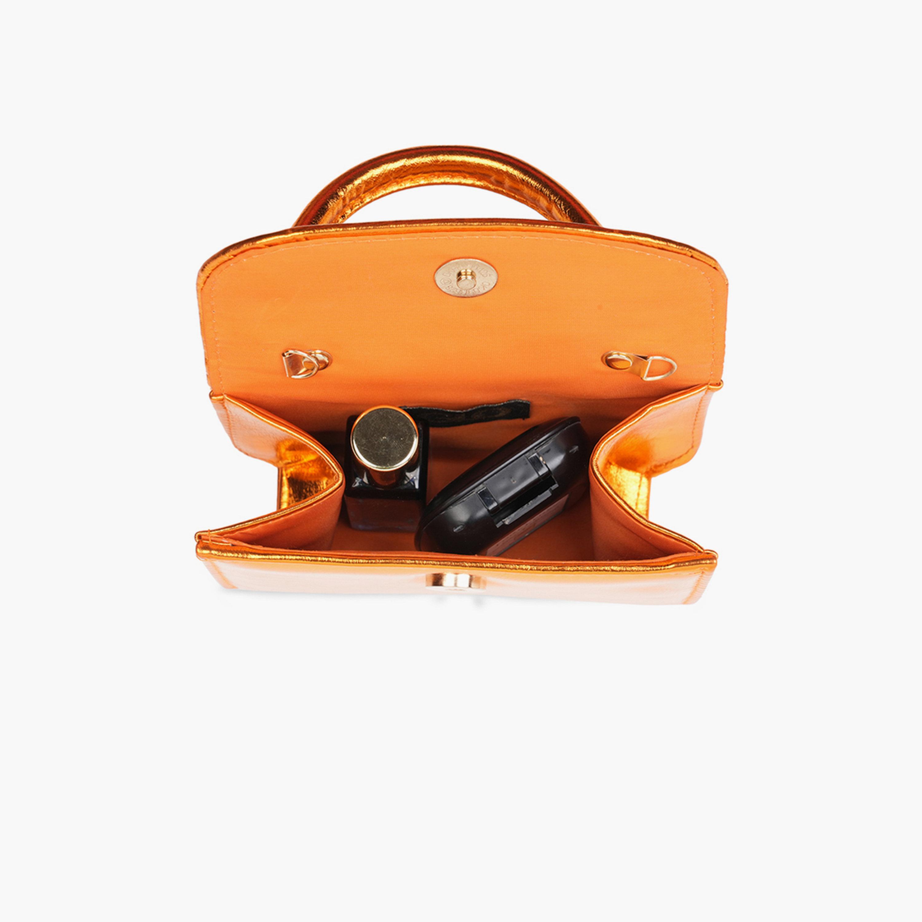 Globus X Styli Orange Shiny Crossbody Bag with Detachable Chain Strap-women-bagsandwallets-handbags-image-5