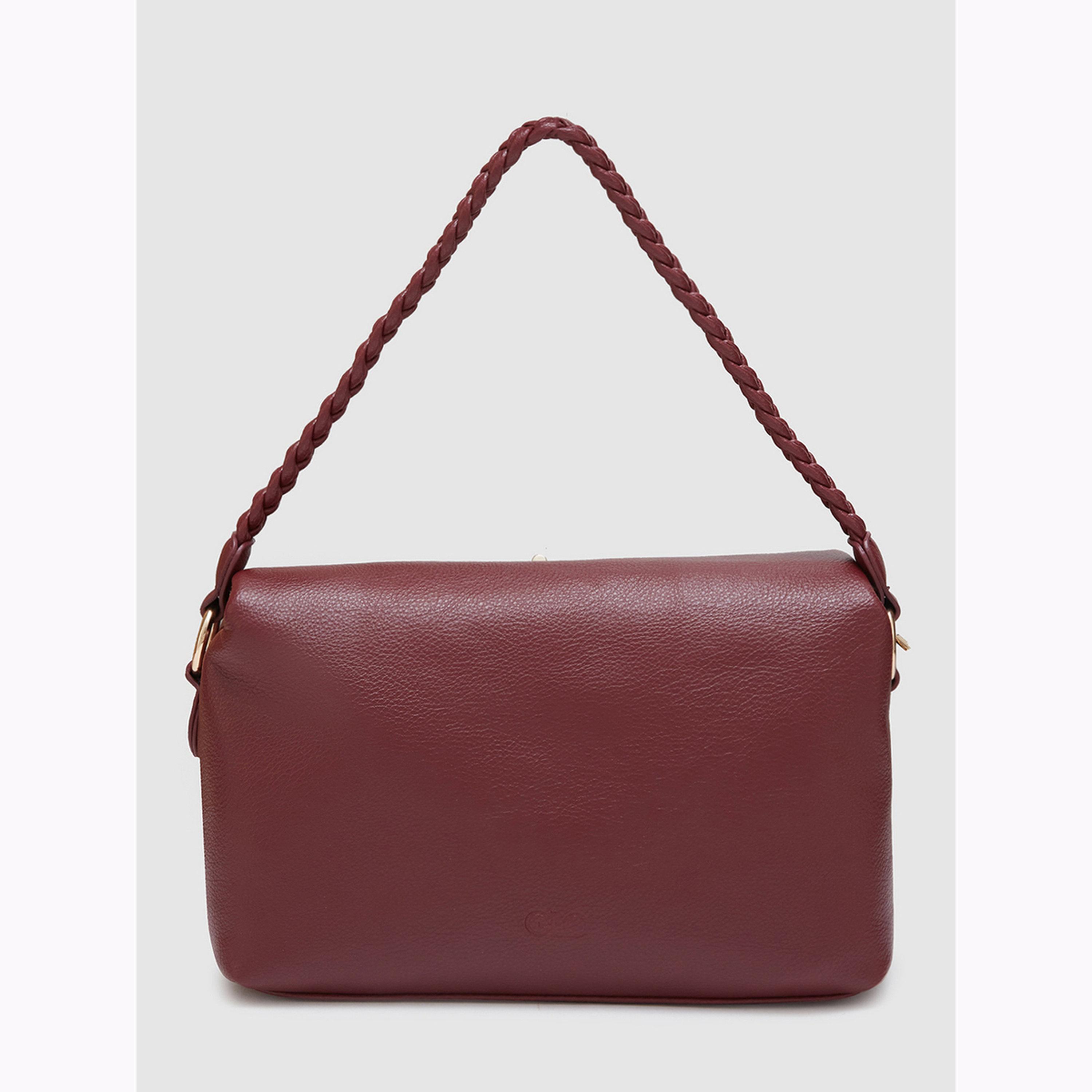 شنطة كتف مارون بمقبض مضفر-women-bagsandwallets-handbags-image-4