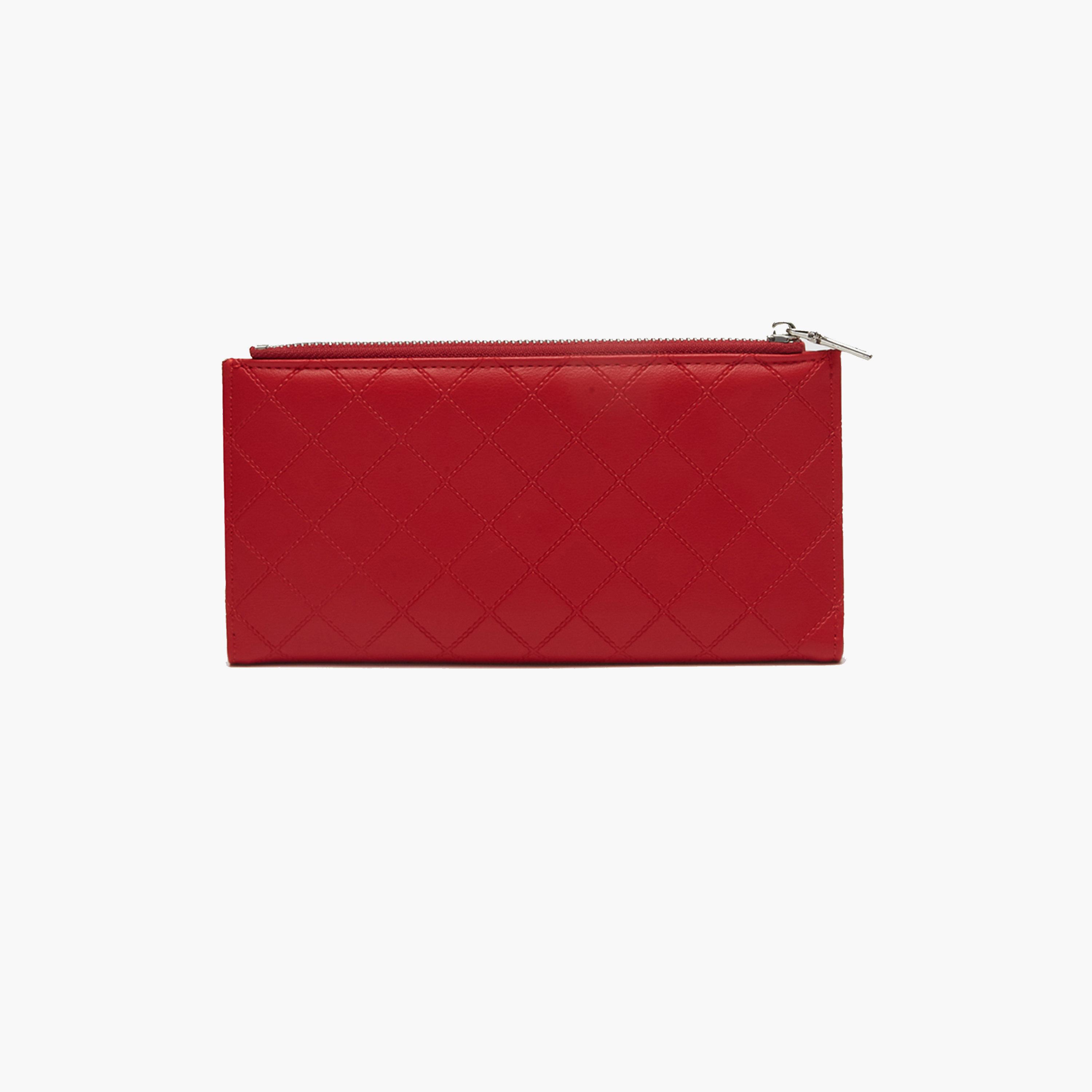 محفظة حمراء بارزة الملمس وبتصميم مبطن-women-bagsandwallets-wallets-image-3