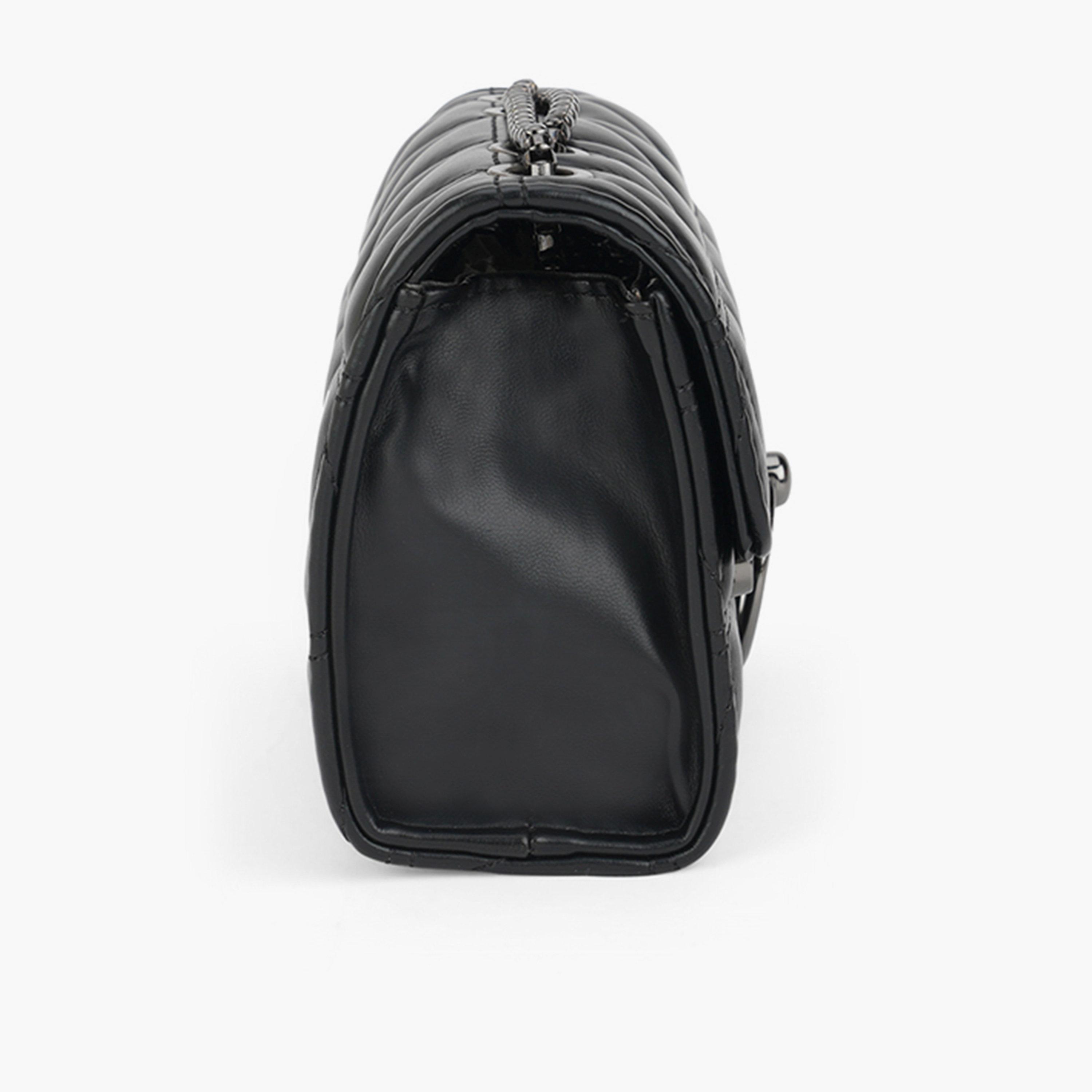 Globus X Styli Black Puffed Quilted Crossbody Bag-women-bagsandwallets-handbags-image-4