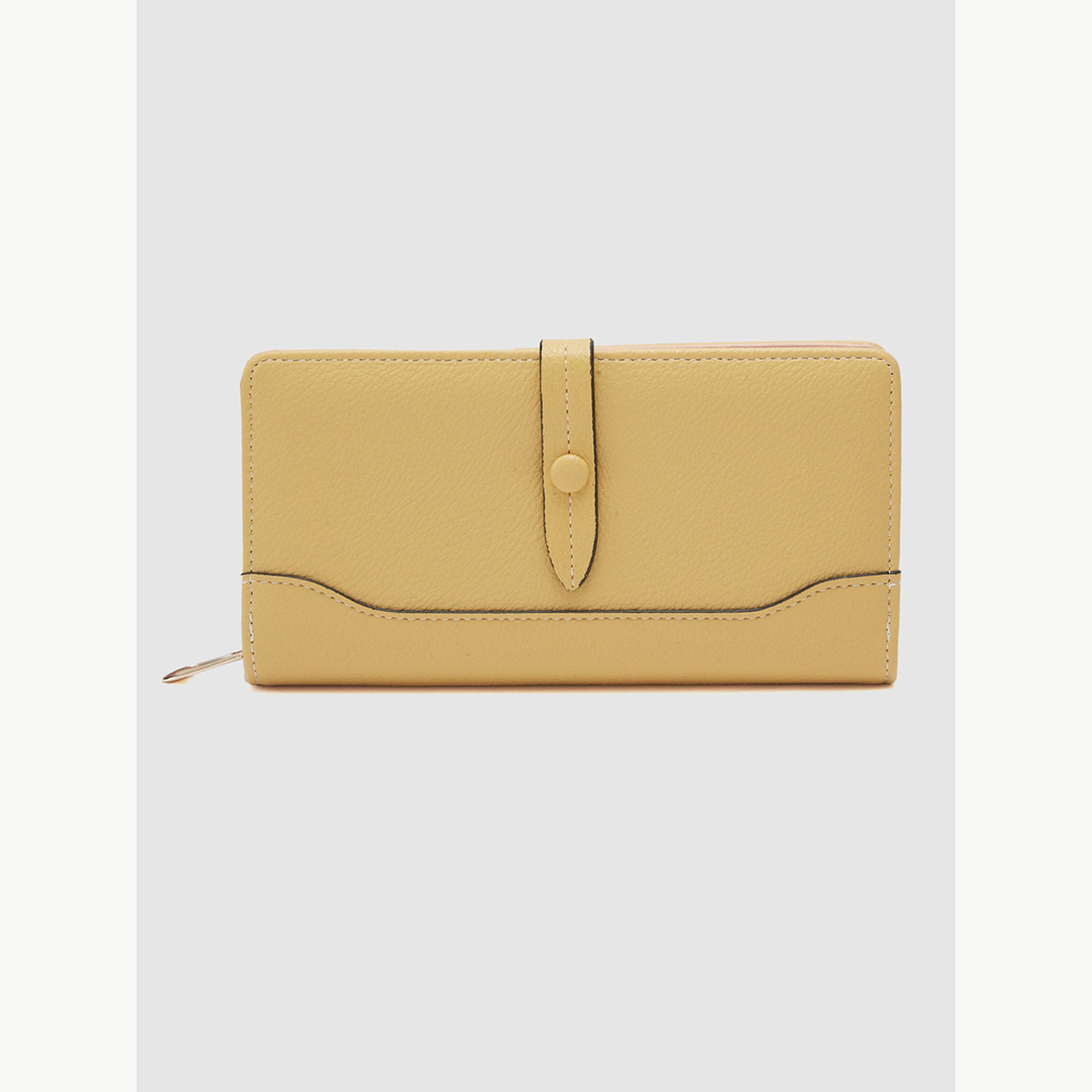 Globus X Styli Mustard Textured Zip Around Wallet-women-bagsandwallets-wallets-image-1