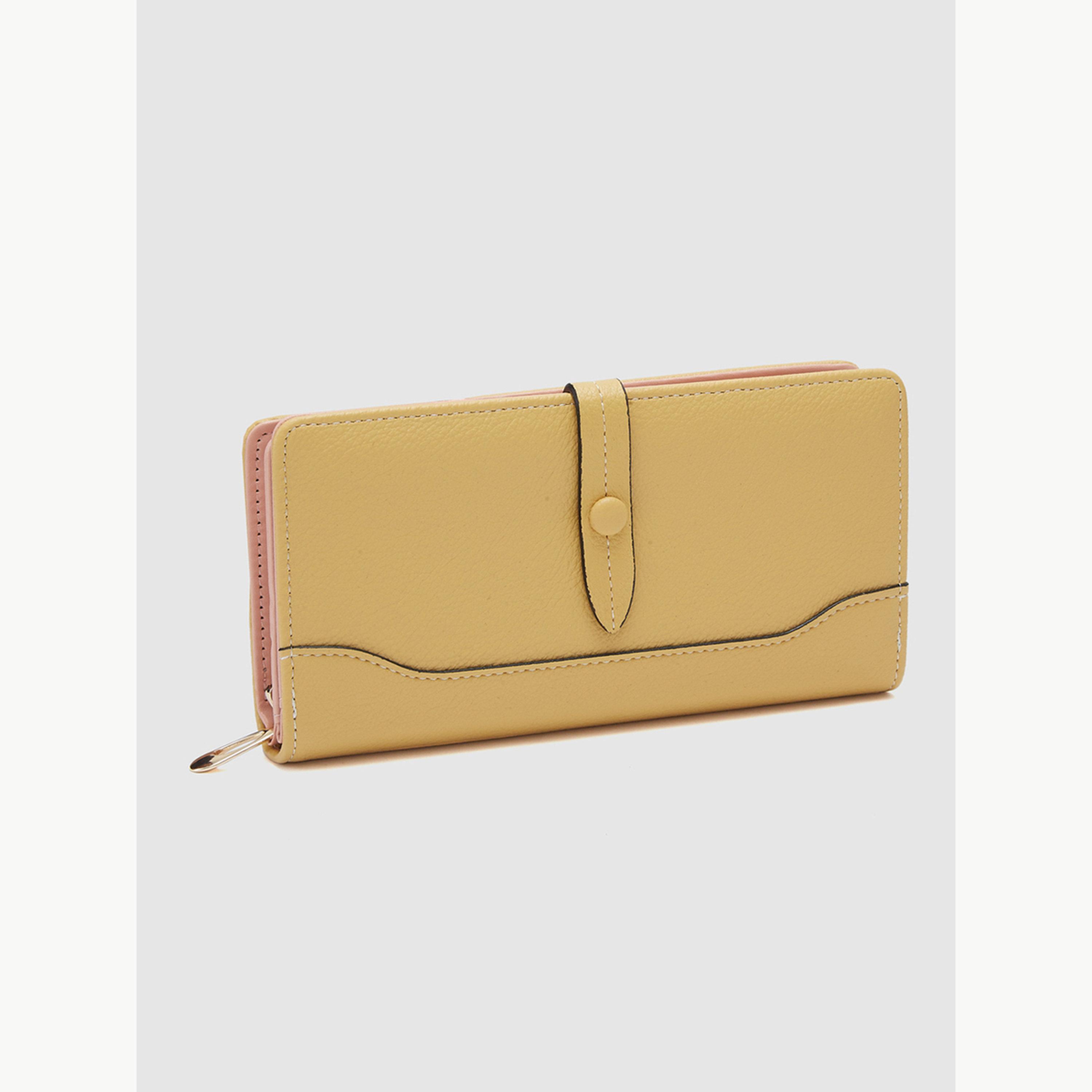 Globus X Styli Mustard Textured Zip Around Wallet-women-bagsandwallets-wallets-image-4