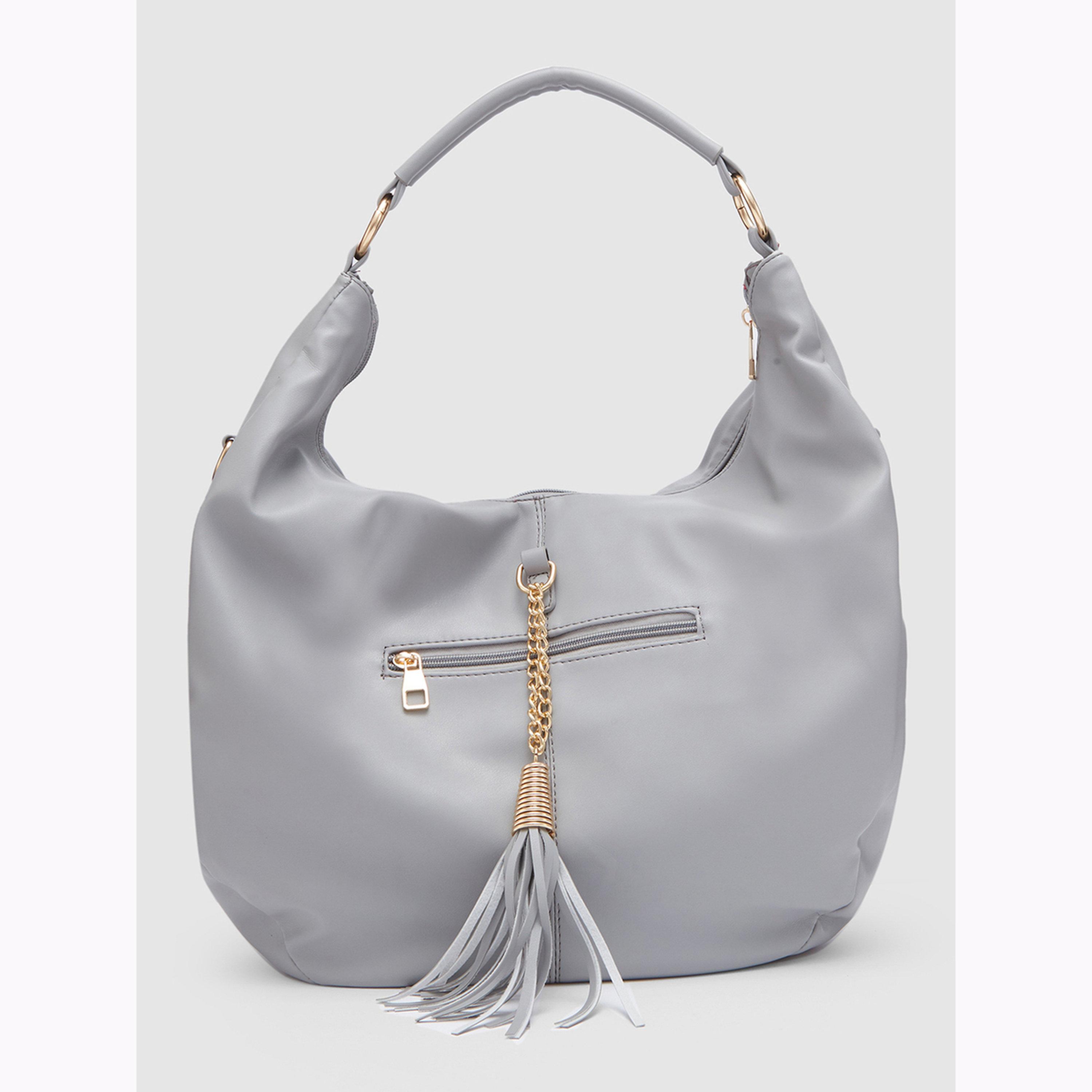 Globus X Styli Grey Solid Faux Leather Hobo Bag-women-bagsandwallets-handbags-image-6