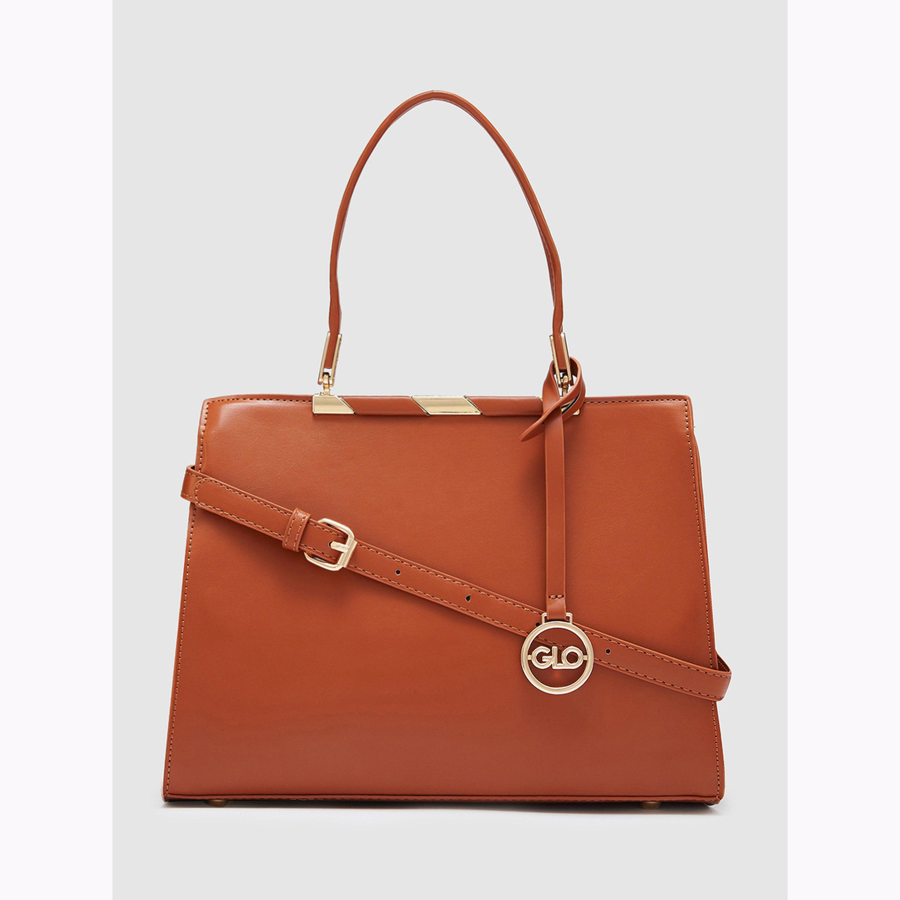 Globus X Styli Tan Solid Handbag with Zip Closure-women-bagsandwallets-handbags-image-1