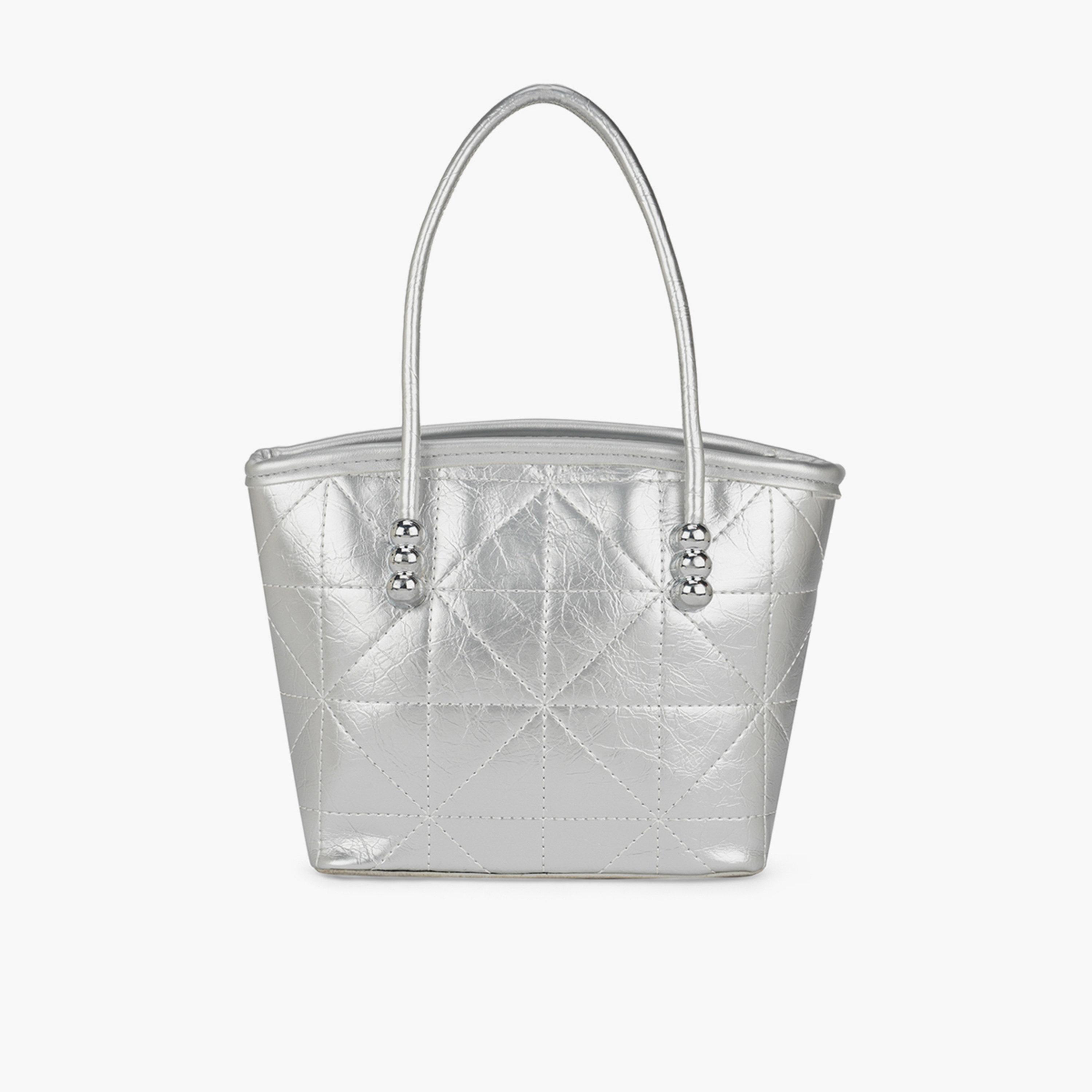 شنطة يد فضية بتصميم مبطن وحزام قابل للفصل-women-bagsandwallets-handbags-image-3