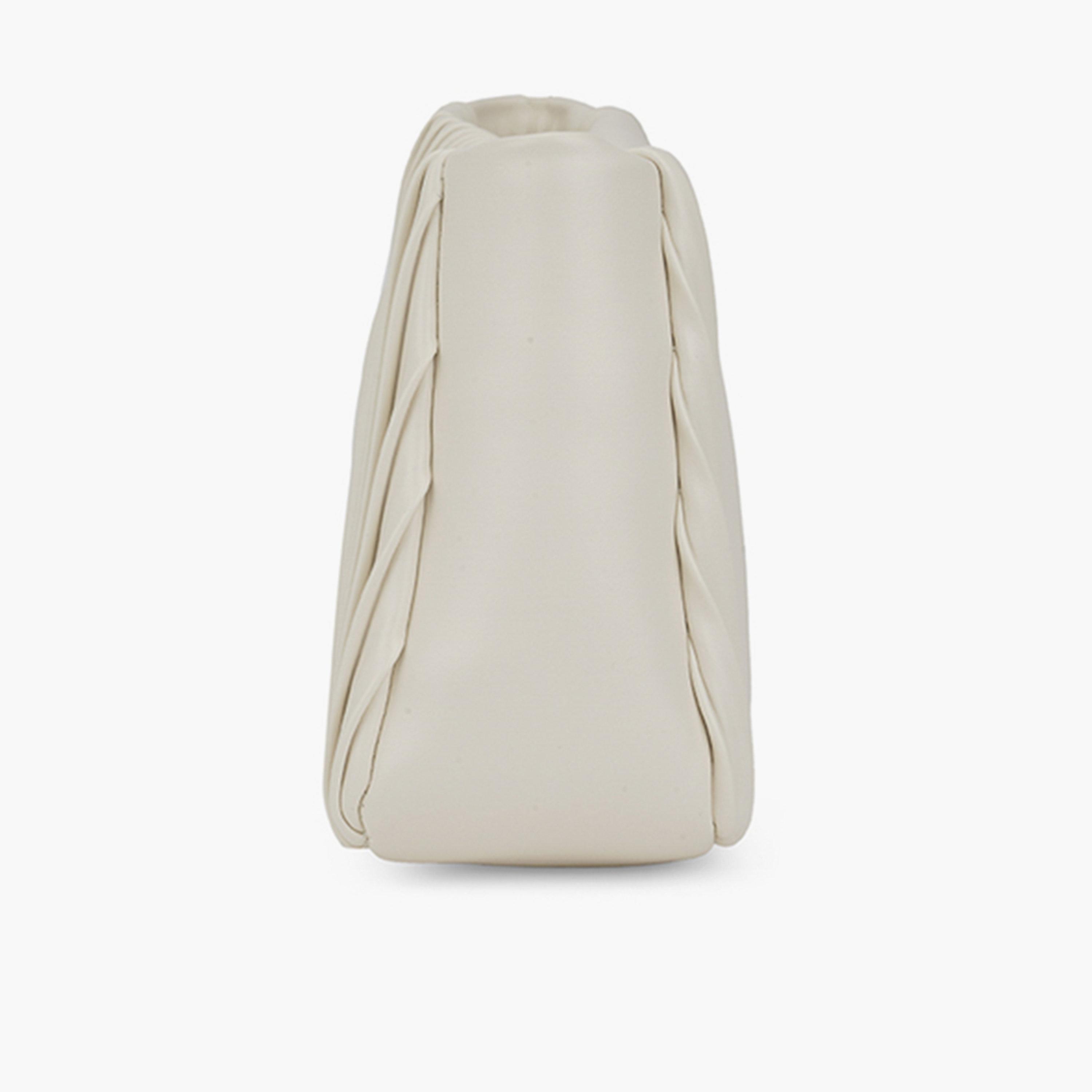Globus X Styli Beige Pleated Crossbody Bag with Chain Strap-women-bagsandwallets-handbags-image-4
