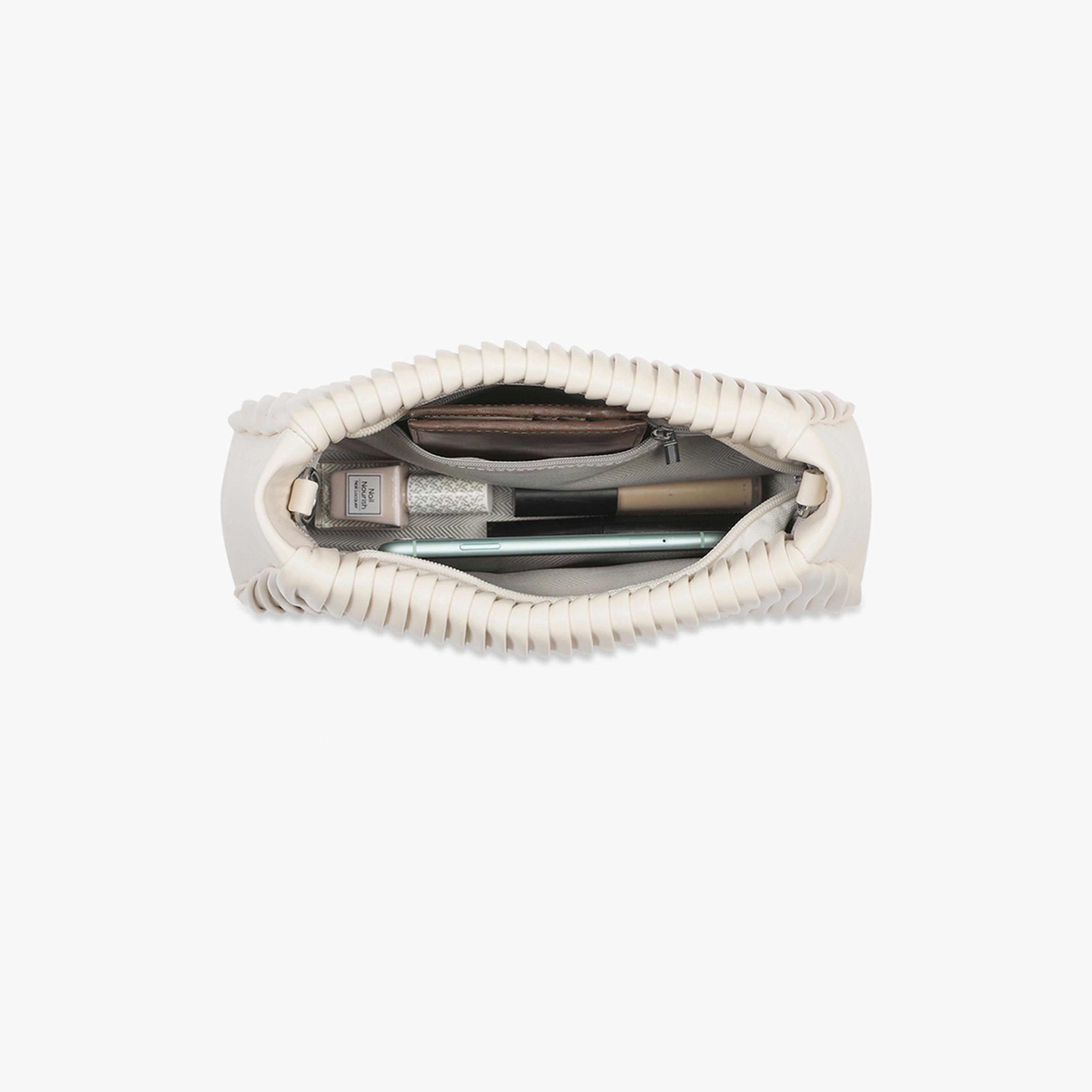Globus X Styli Beige Pleated Crossbody Bag with Chain Strap-women-bagsandwallets-handbags-image-5