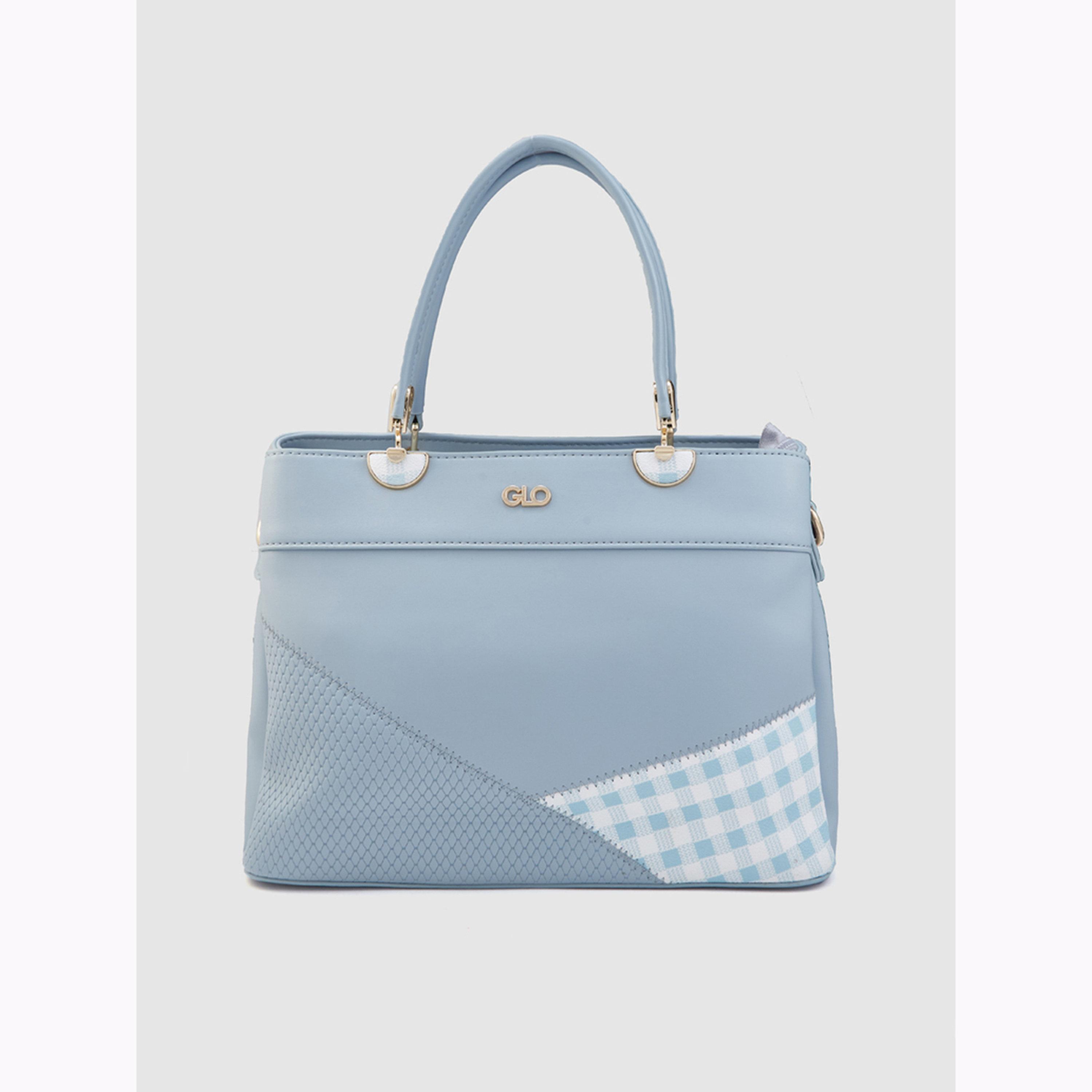 شنطة يد زرقاء بنمط كتل الألوان ومقبض مزدوج-women-bagsandwallets-handbags-image-1