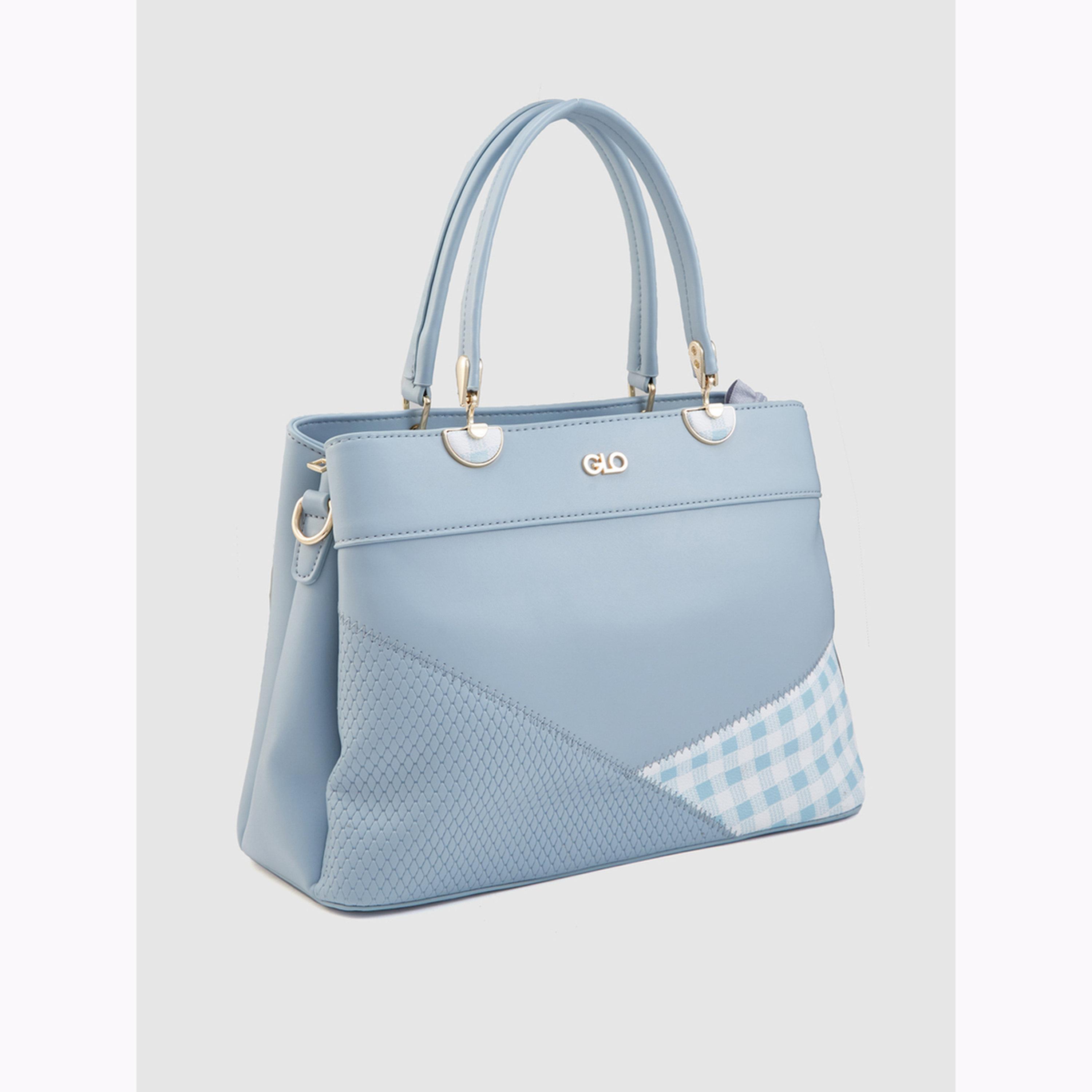 Globus X Styli Blue Color Block Handbag with Dual Handle-women-bagsandwallets-handbags-image-4