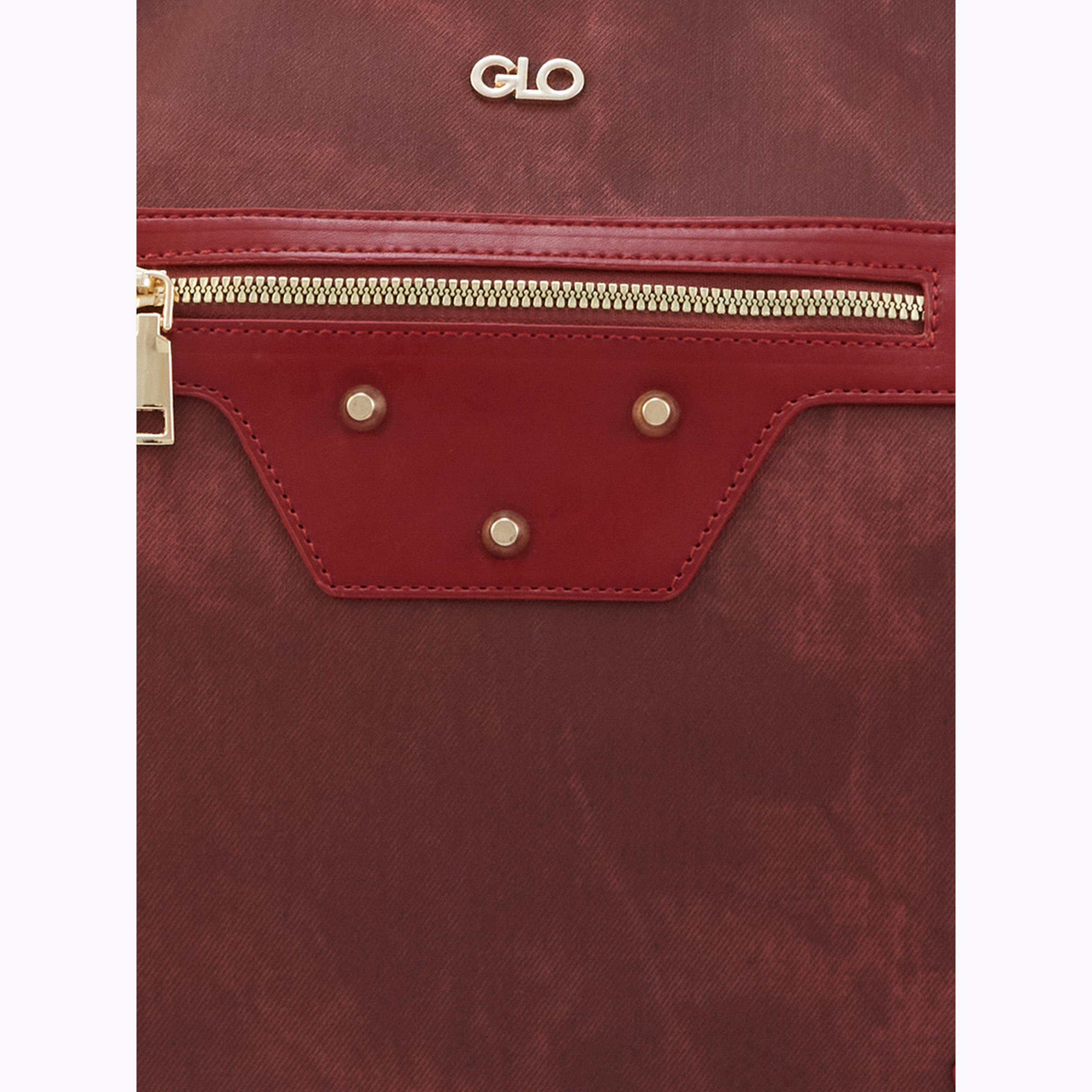 Globus X Styli Maroon Solid Tote Bag with Zip Closure-women-bagsandwallets-handbags-image-6