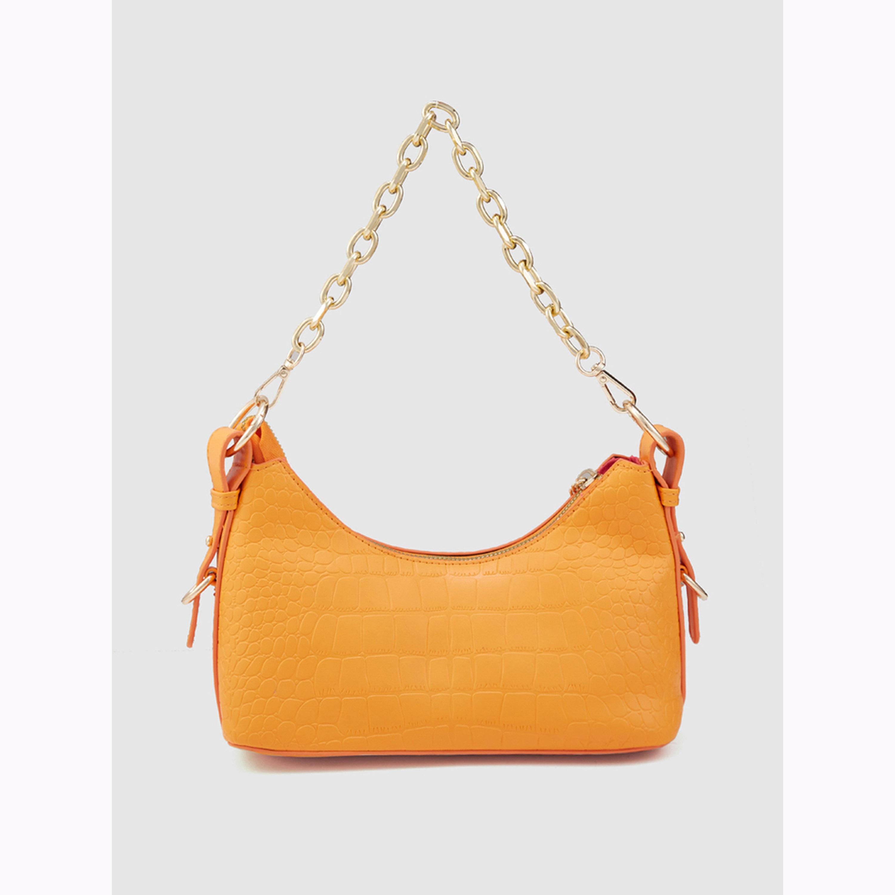 Globus X Styli Orange Textured Shoulder Bag-women-bagsandwallets-handbags-image-3