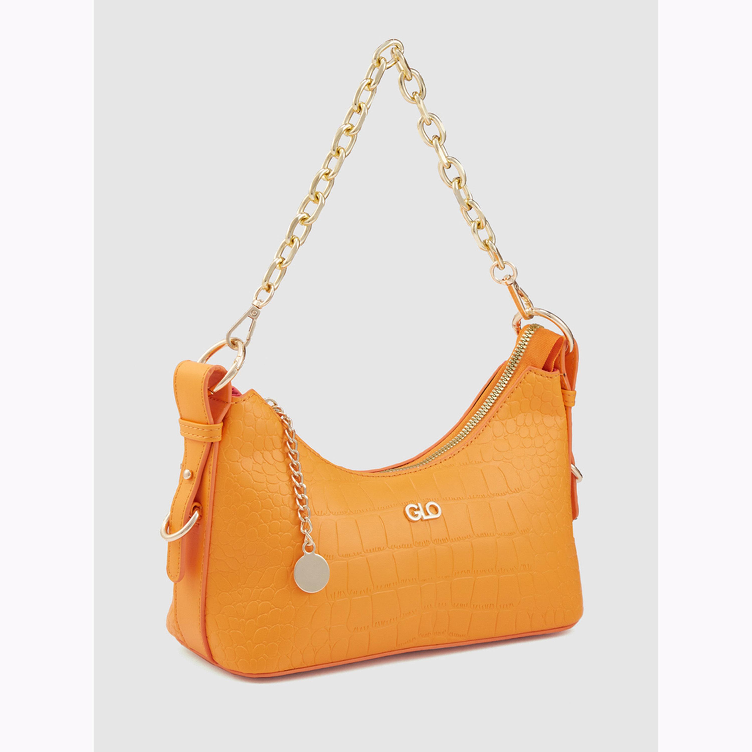 شنطة كتف بتفاصيل بارزة الملمس لون برتقالي-women-bagsandwallets-handbags-image-4