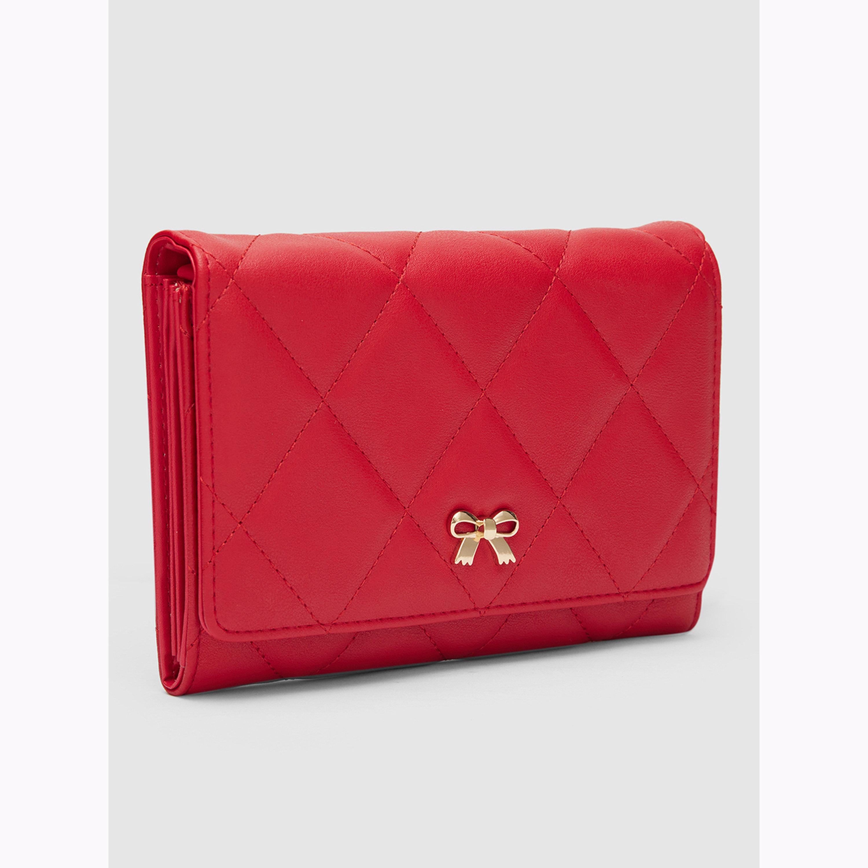 شنطة صغيرة جلد صناعي بتفاصيل بارزة الملمس لون أحمر-women-bagsandwallets-wallets-image-3