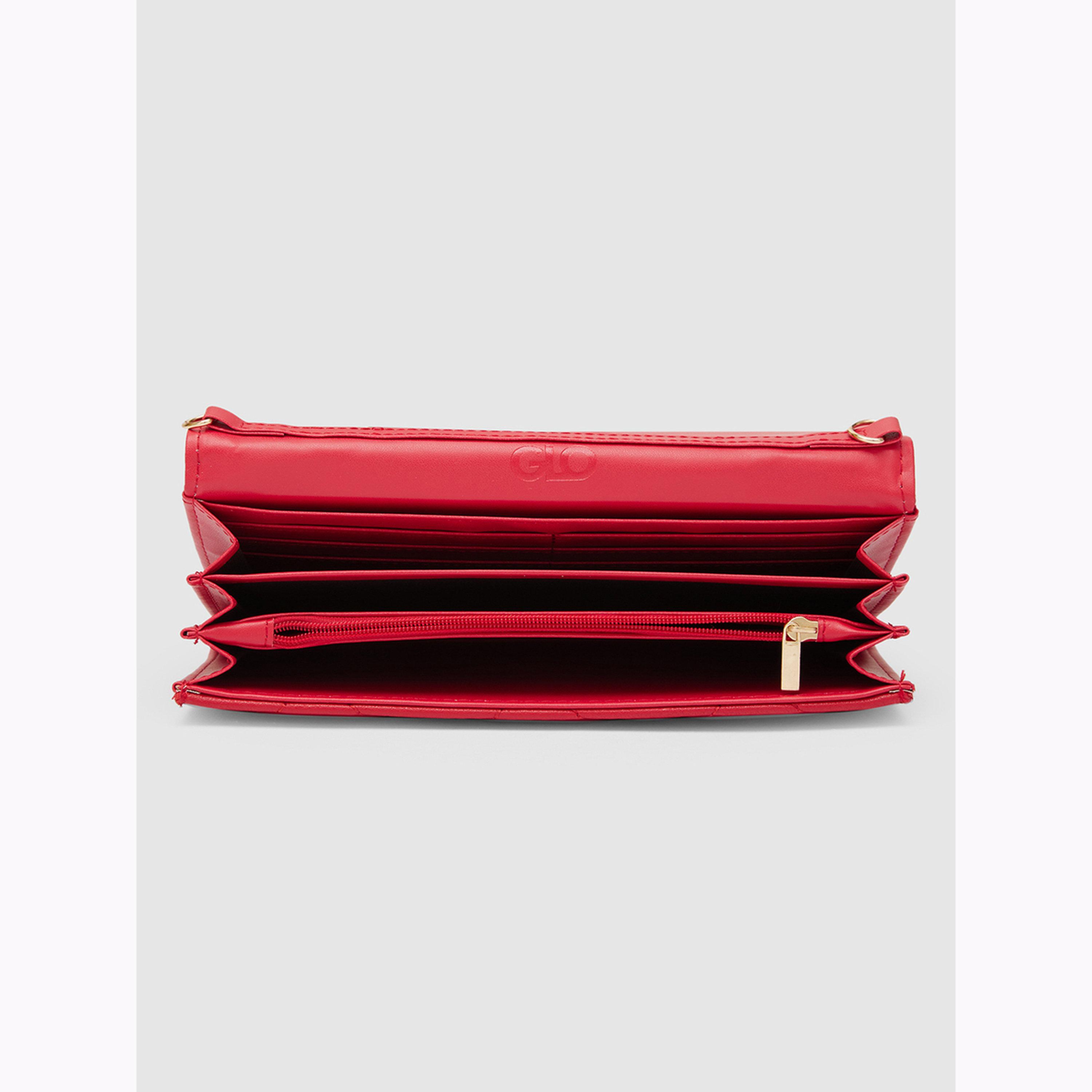 Globus X Styli Red Textured Faux Leather Pouch-women-bagsandwallets-wallets-image-4