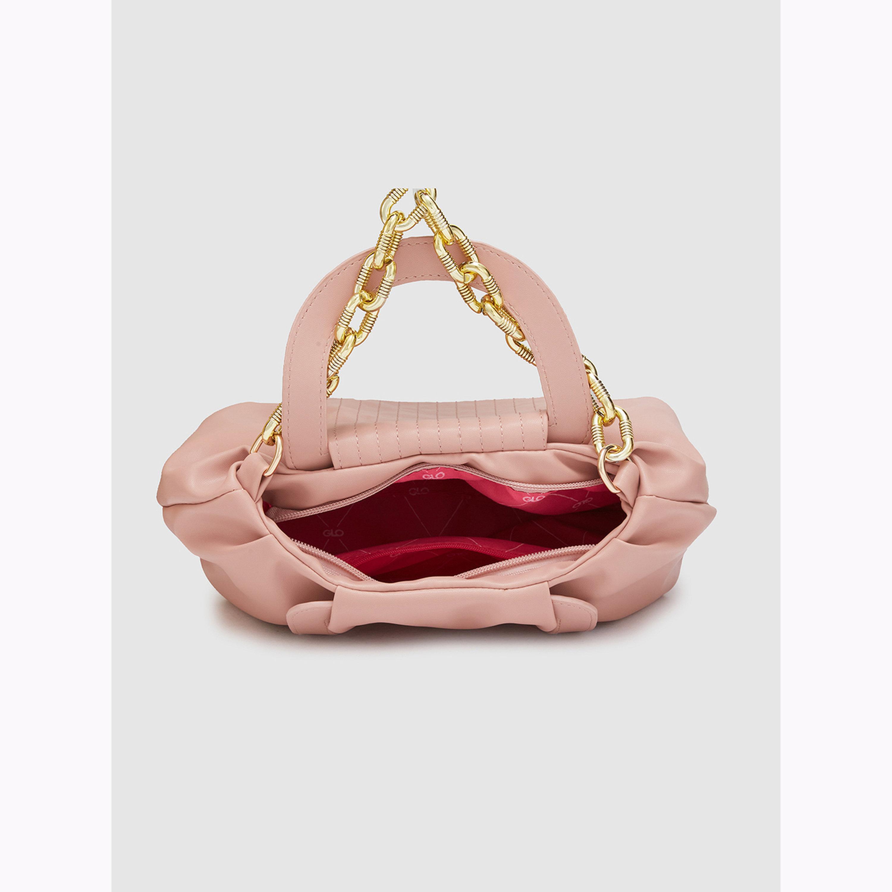 Globus X Styli Pink Textured Handbag with Chain Detail-women-bagsandwallets-handbags-image-5